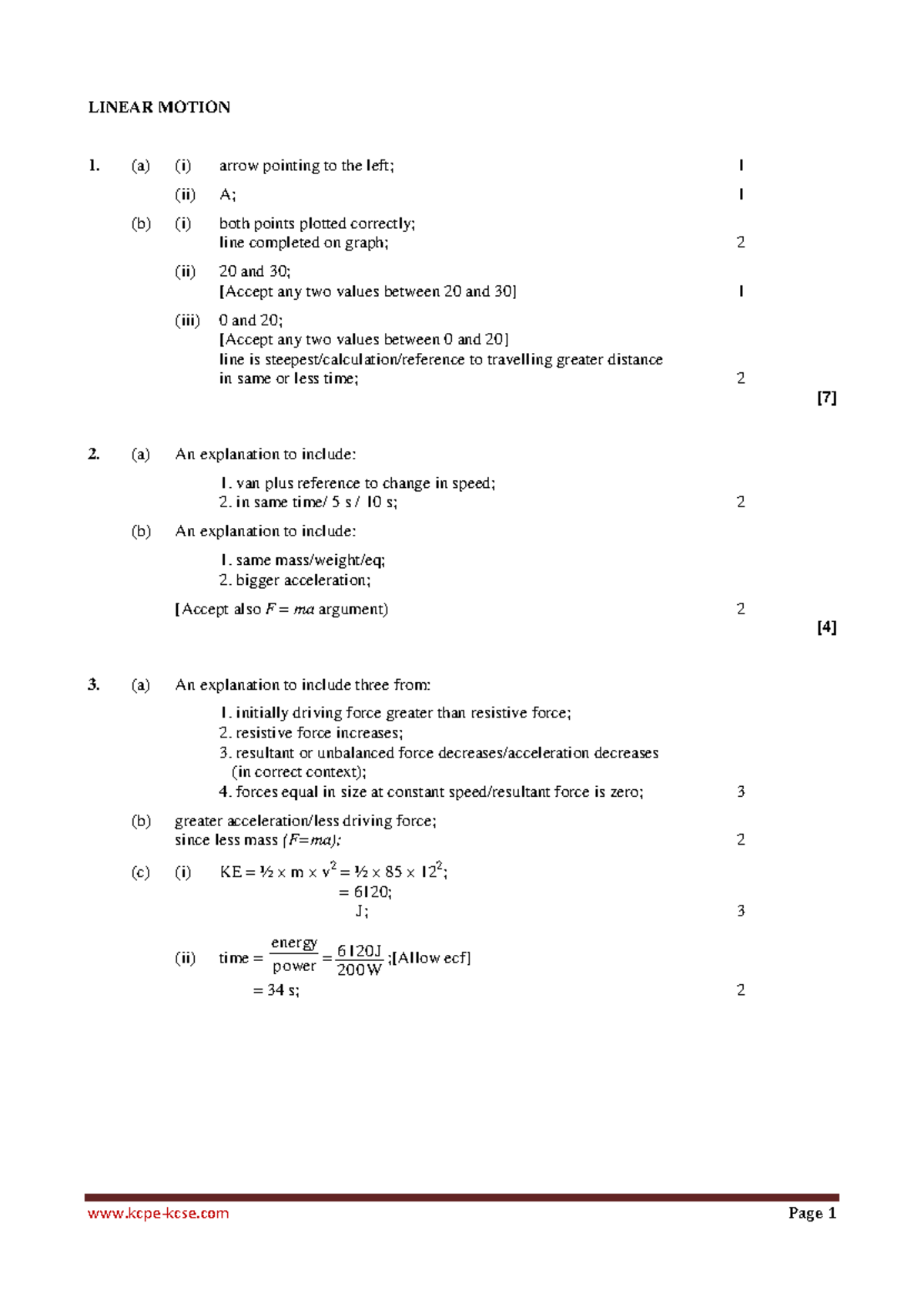 FORM-3 21 - Summary Notes on Linear Motion in Bsc. Physics - Studocu