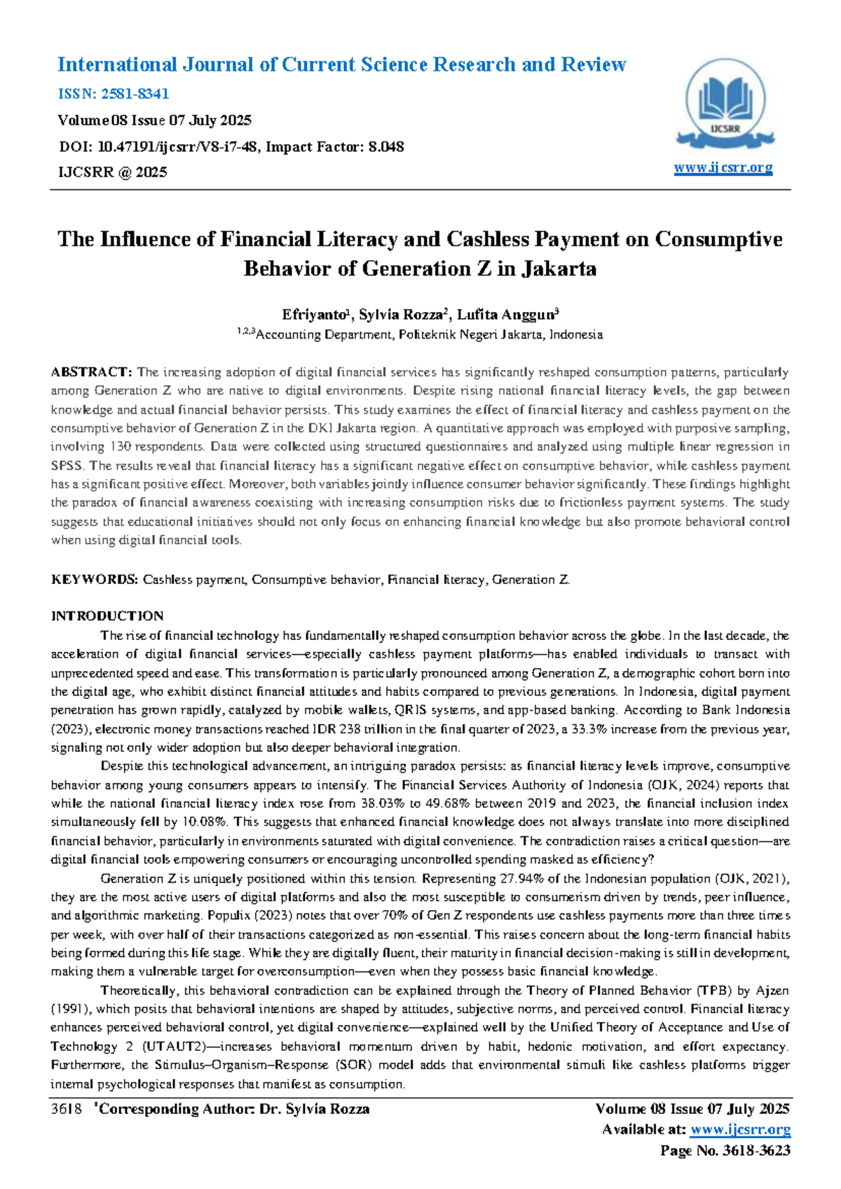 The Influence of Financial Literacy and Cashless Payment on Gen Z's ...
