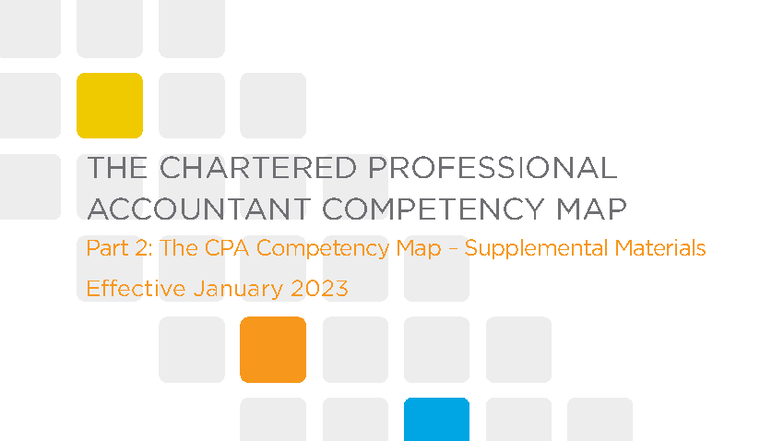 CPA Competency Map Part 2: Supplemental Materials (Effective Jan 2023 ...