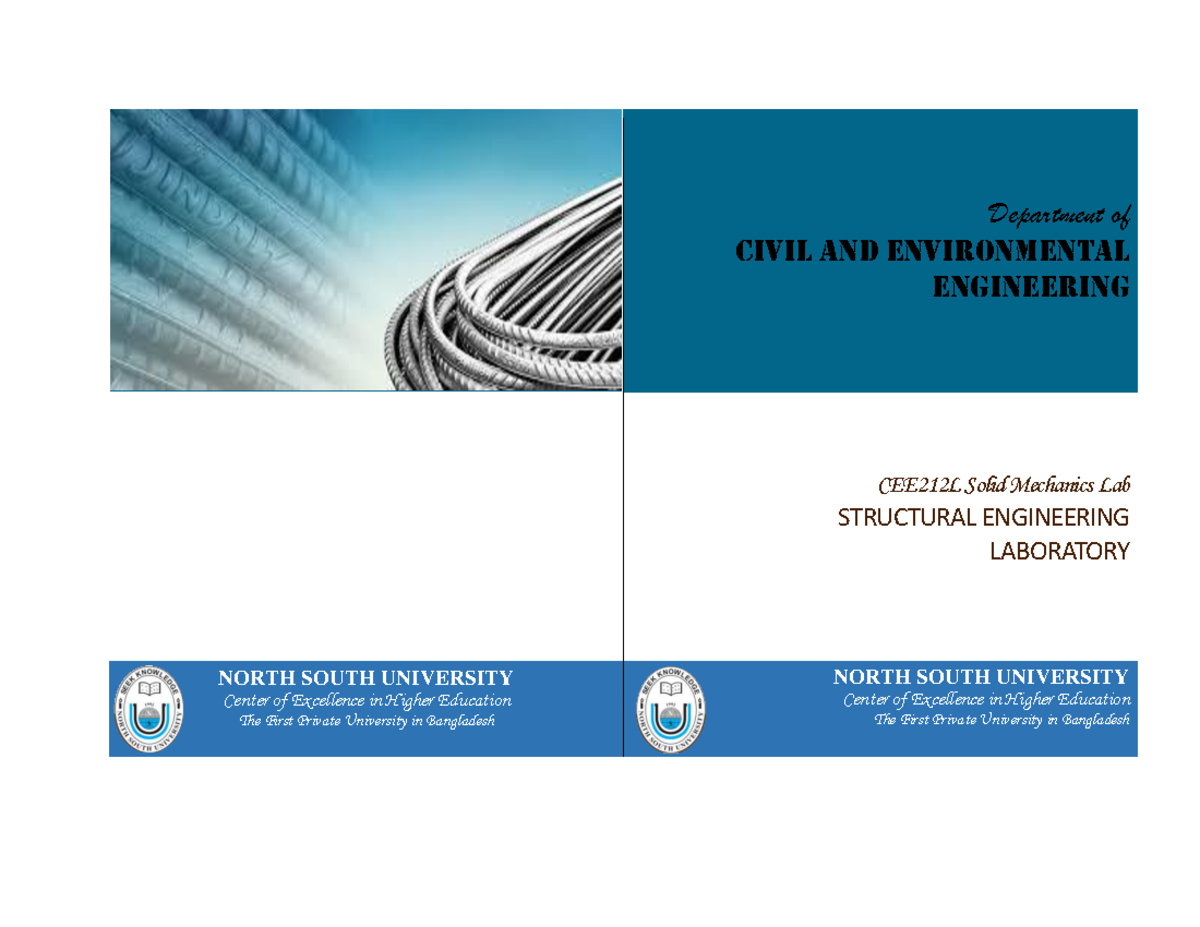 CEE212L Solid Mechanics Lab: Experiments and Procedures Guide - Studocu