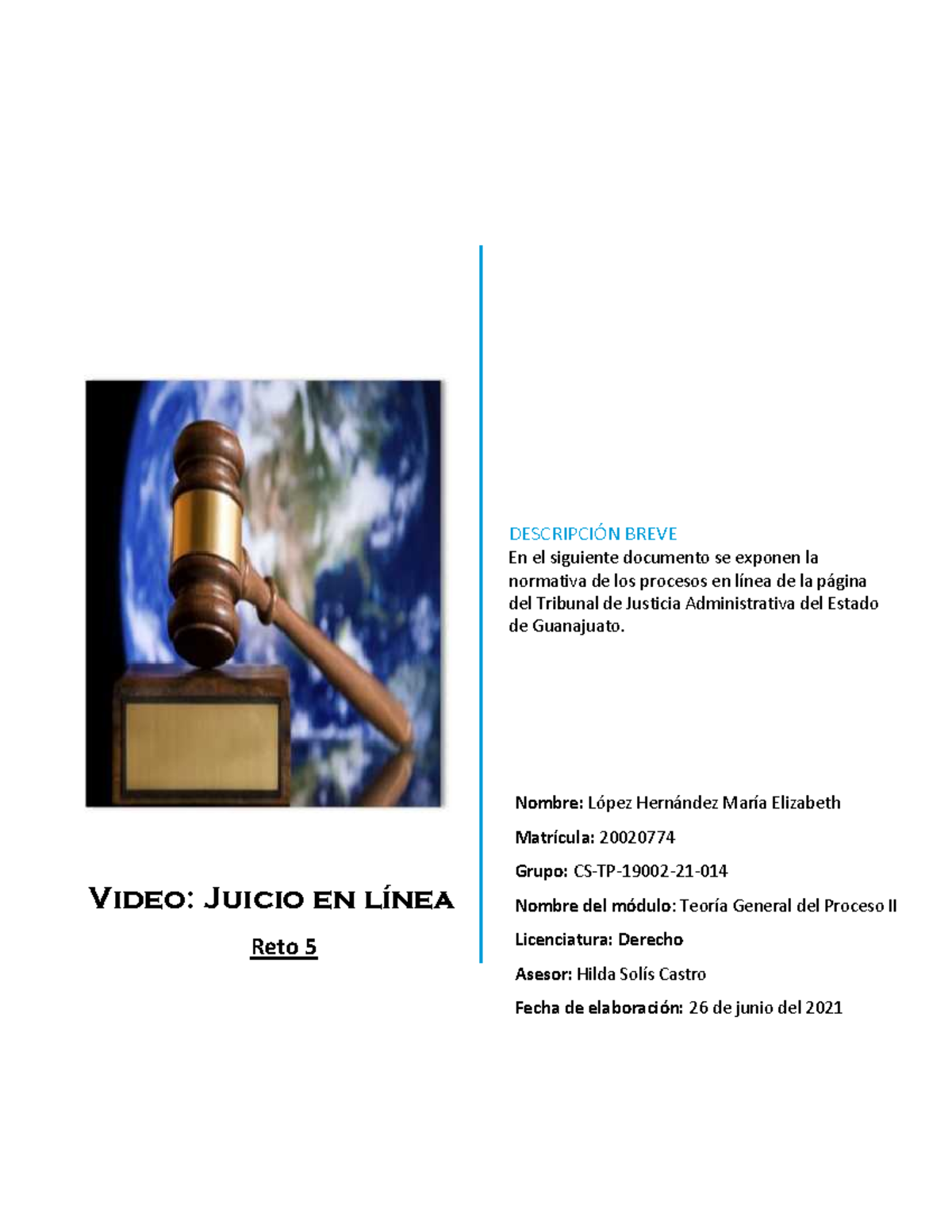 R5 U3 Normativa de Juicios en Línea - Teoría General del Proceso II ...