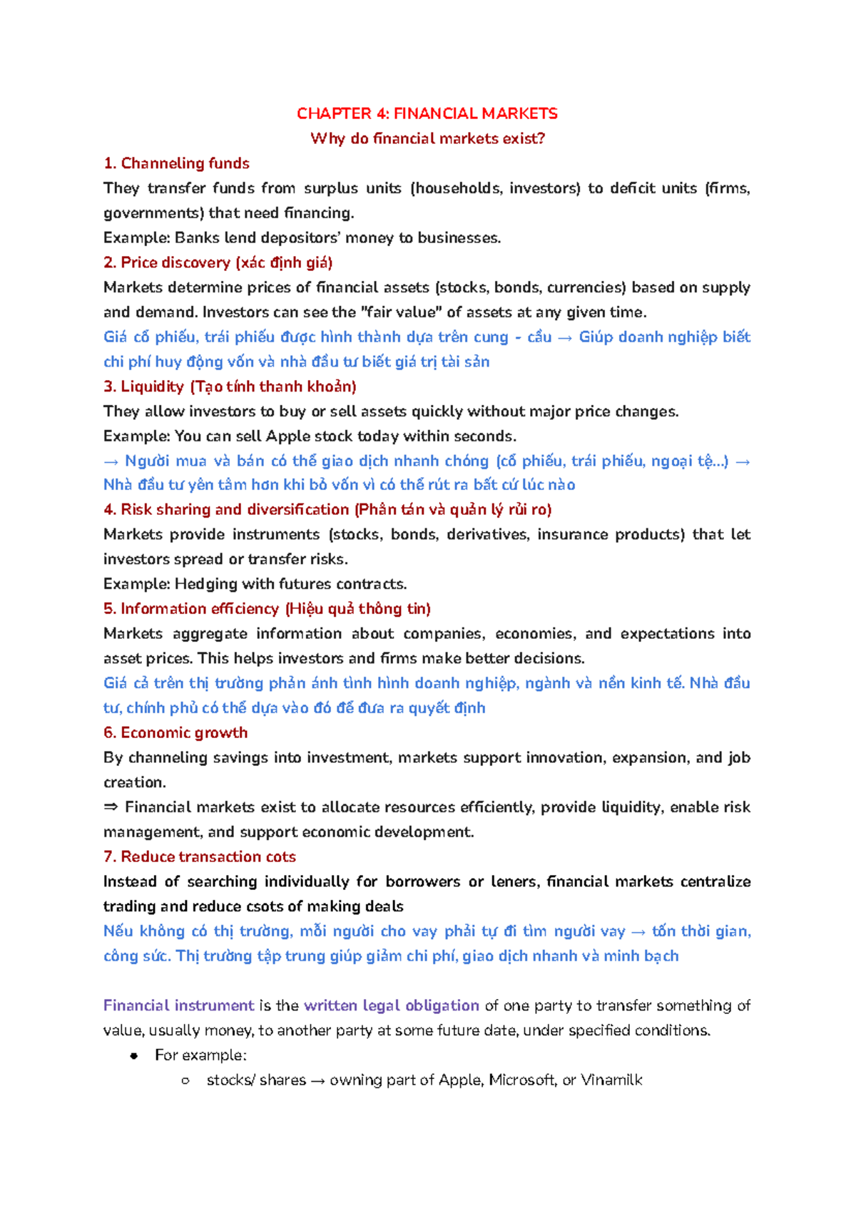 CHAPTER 4: FINANCIAL MARKETS - TCHE 302 Principles of Finance - Studocu