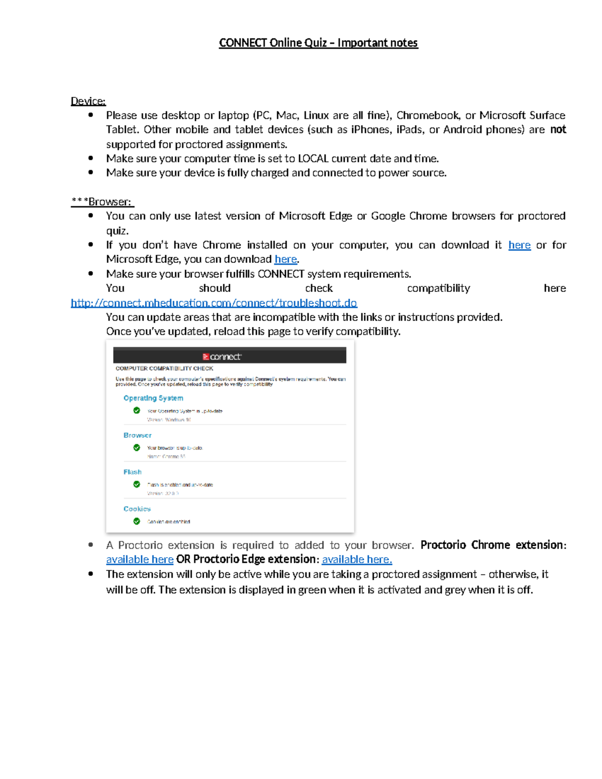 Important Notes for BBAZ16011 Online Quiz Setup - Studocu