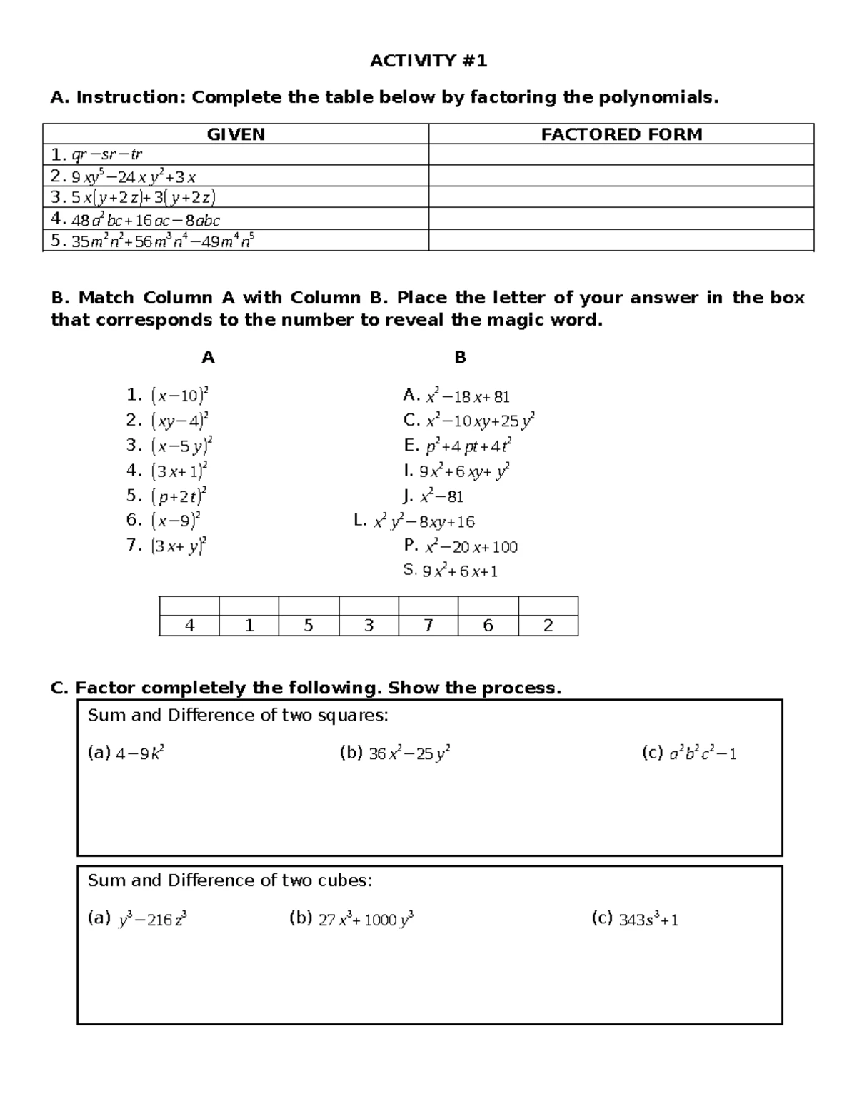 Activity 4 dissimilar rae - MATH 8 NAME