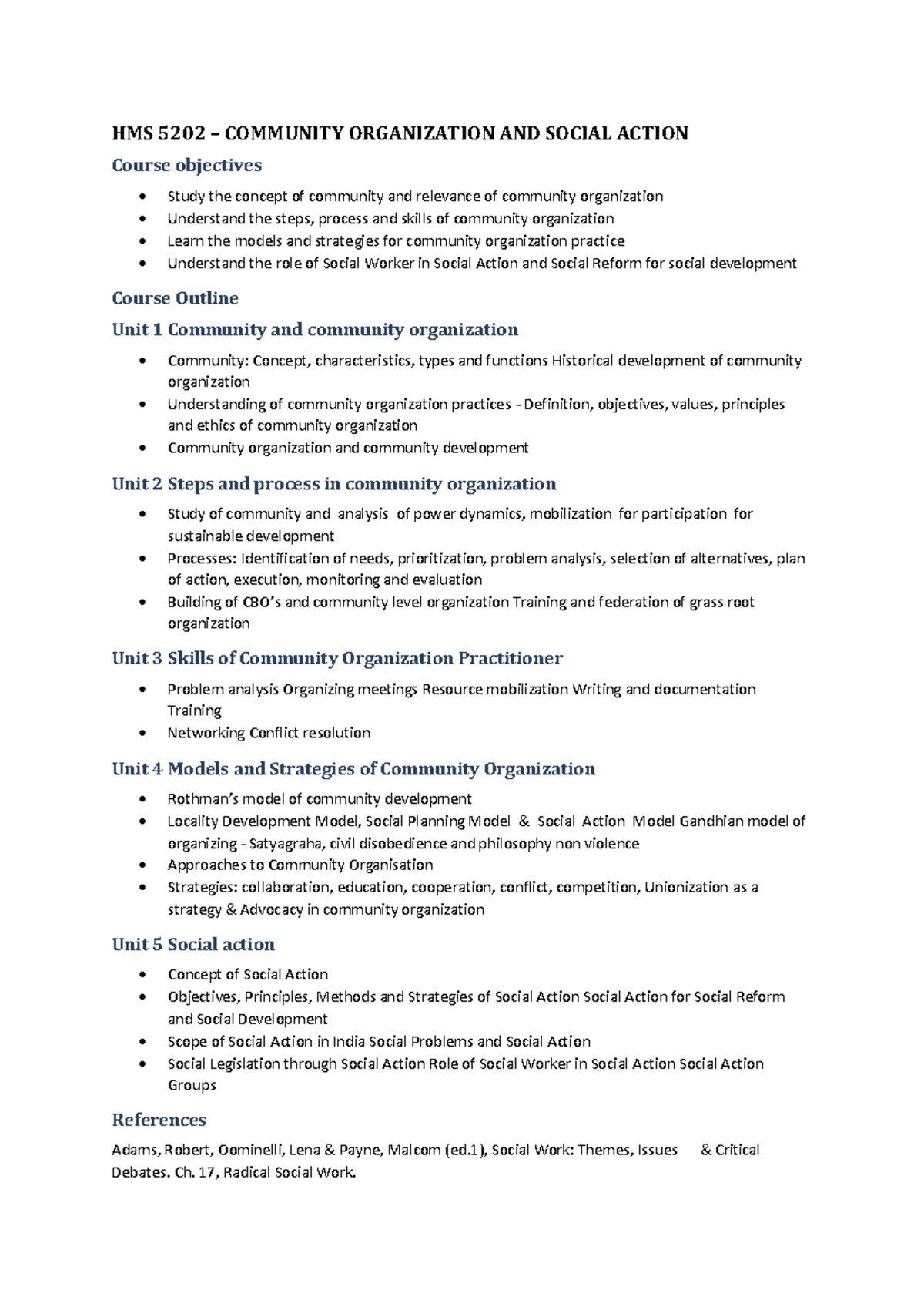 1.1.3 - To exam preparation - HMS 5202 – COMMUNITY ORGANIZATION AND ...
