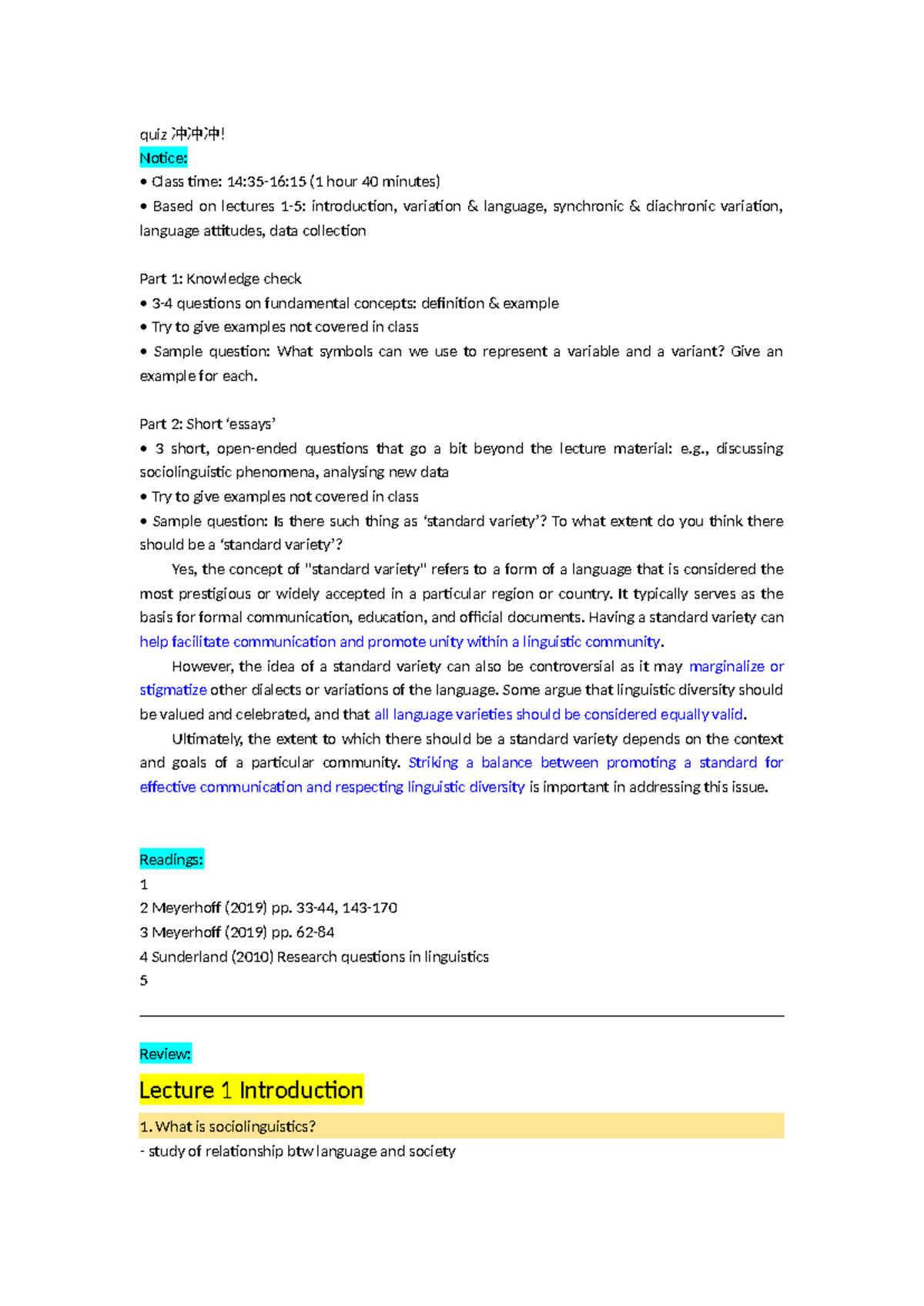 2056 Quiz Study Guide: Key Concepts from Lectures 1-5 - Studocu