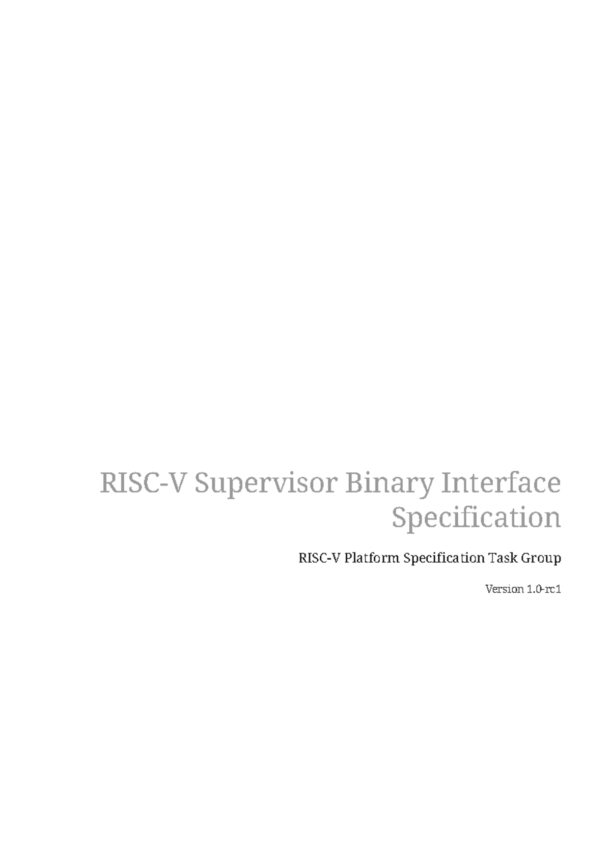 RISC-V SBI Specification Document (Version 0.3.0) - Studocu