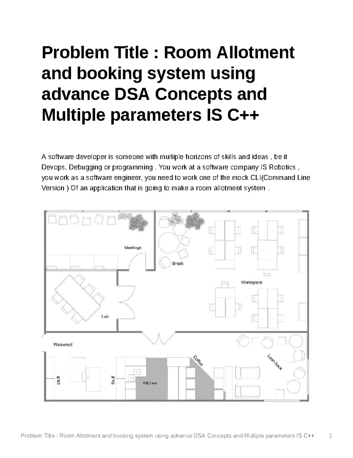 Room Allotment System: Advanced DSA Concepts & Parameters (IS 1) - Studocu
