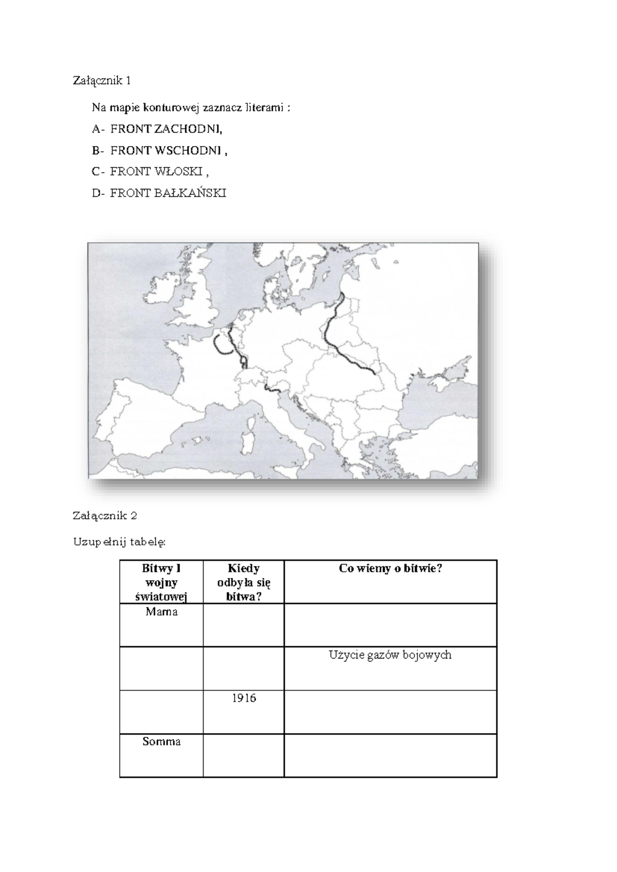 Karty pracy - Historia - Zakres podstawowy - Załącznik 1 Na mapie