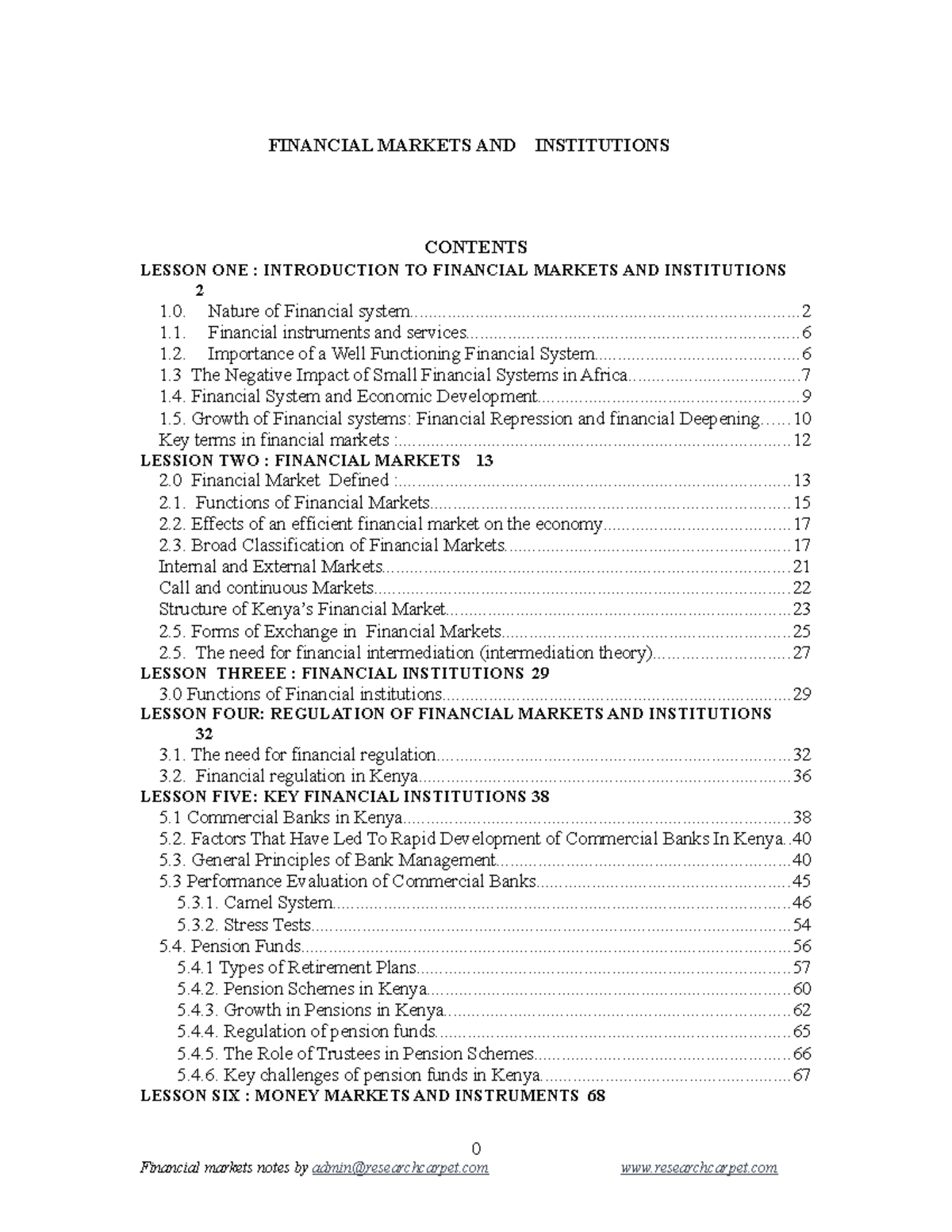 Financial Markets and Institutions: An In-depth Study Guide - Studocu