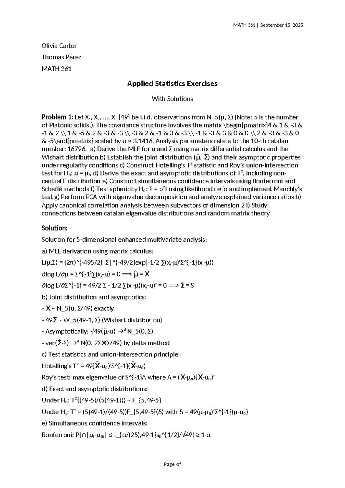 STA 299 Summer 2025 Statistics Solutions and Exercises - Studocu
