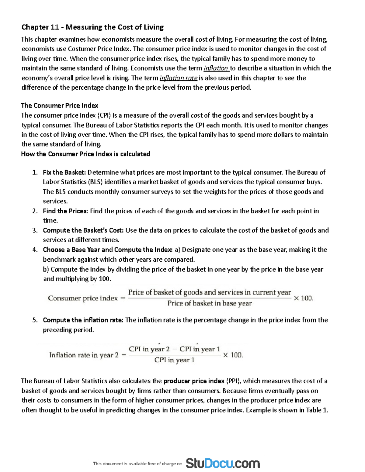 Chapter 11 Summary: Measuring the Cost of Living in Macroeconomics ...