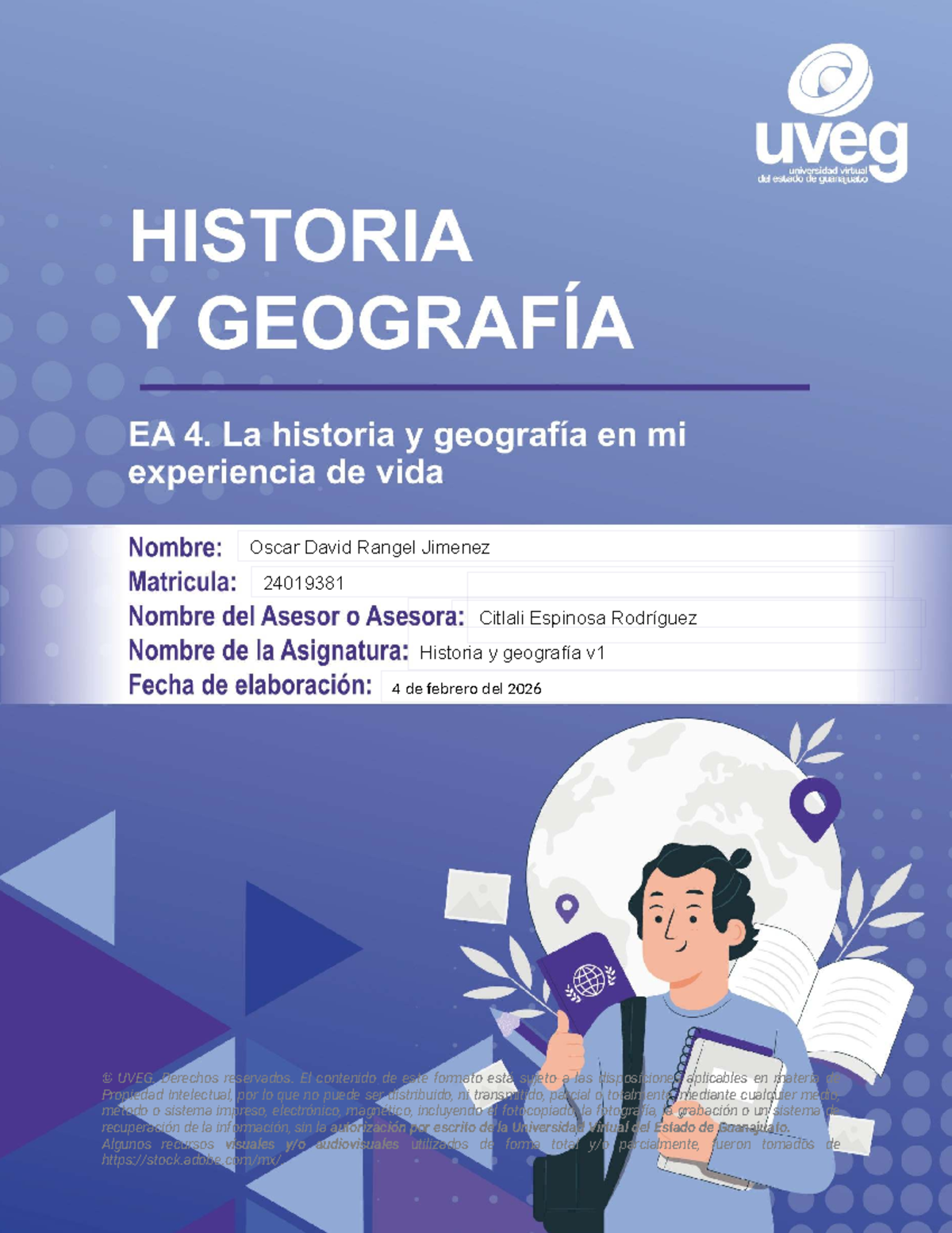 Historia y Geografía en mi Experiencia de Vida - UVEG - Studocu