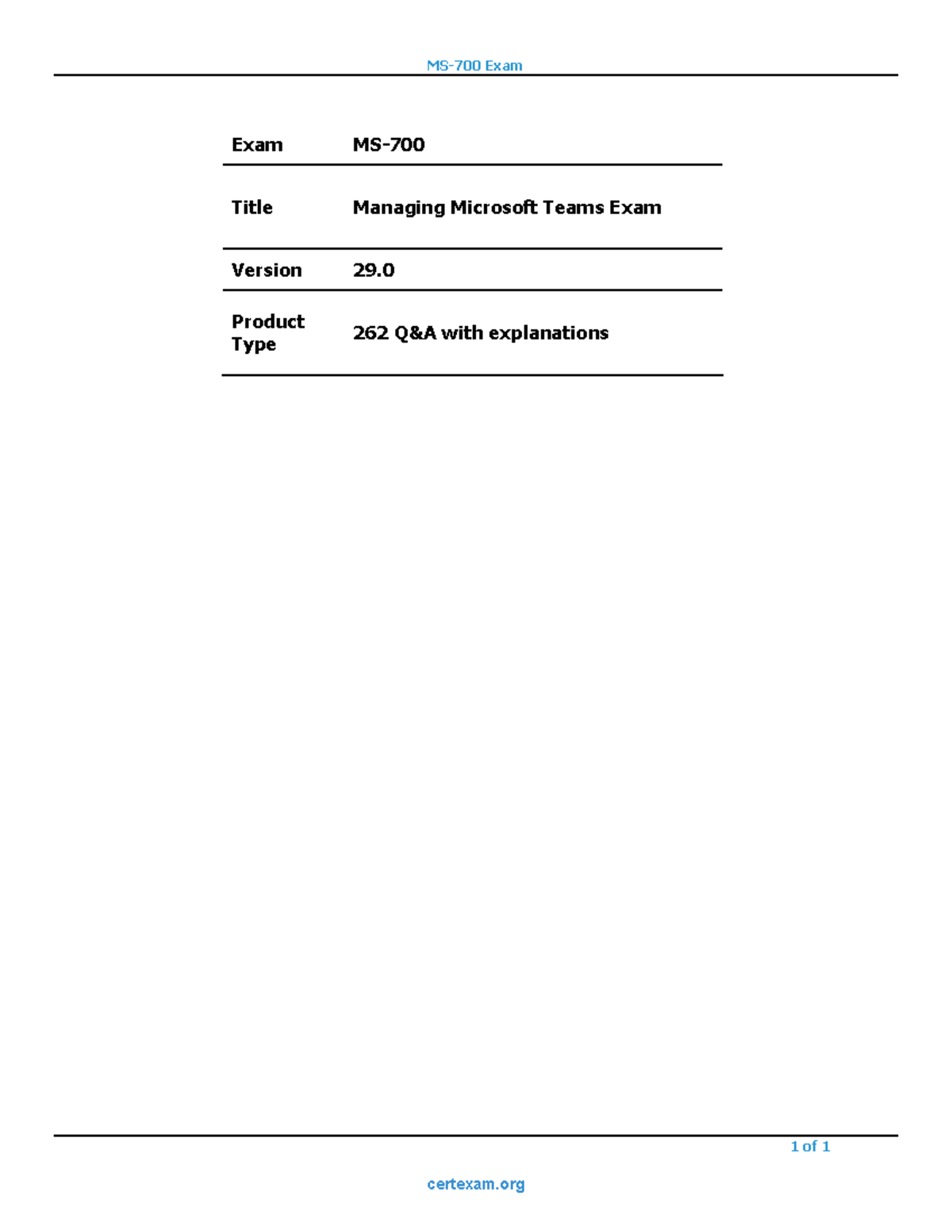 MS-700 s23 sample - lecture notes - MS-700 Exam 1 of 1 Exam MS- Title ...