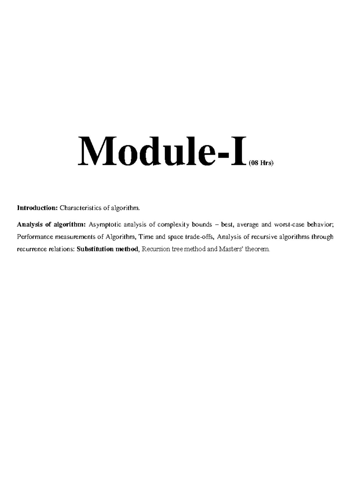 Module-1 - best for exam preparation' - Module-I (08 Hrs) Introduction ...