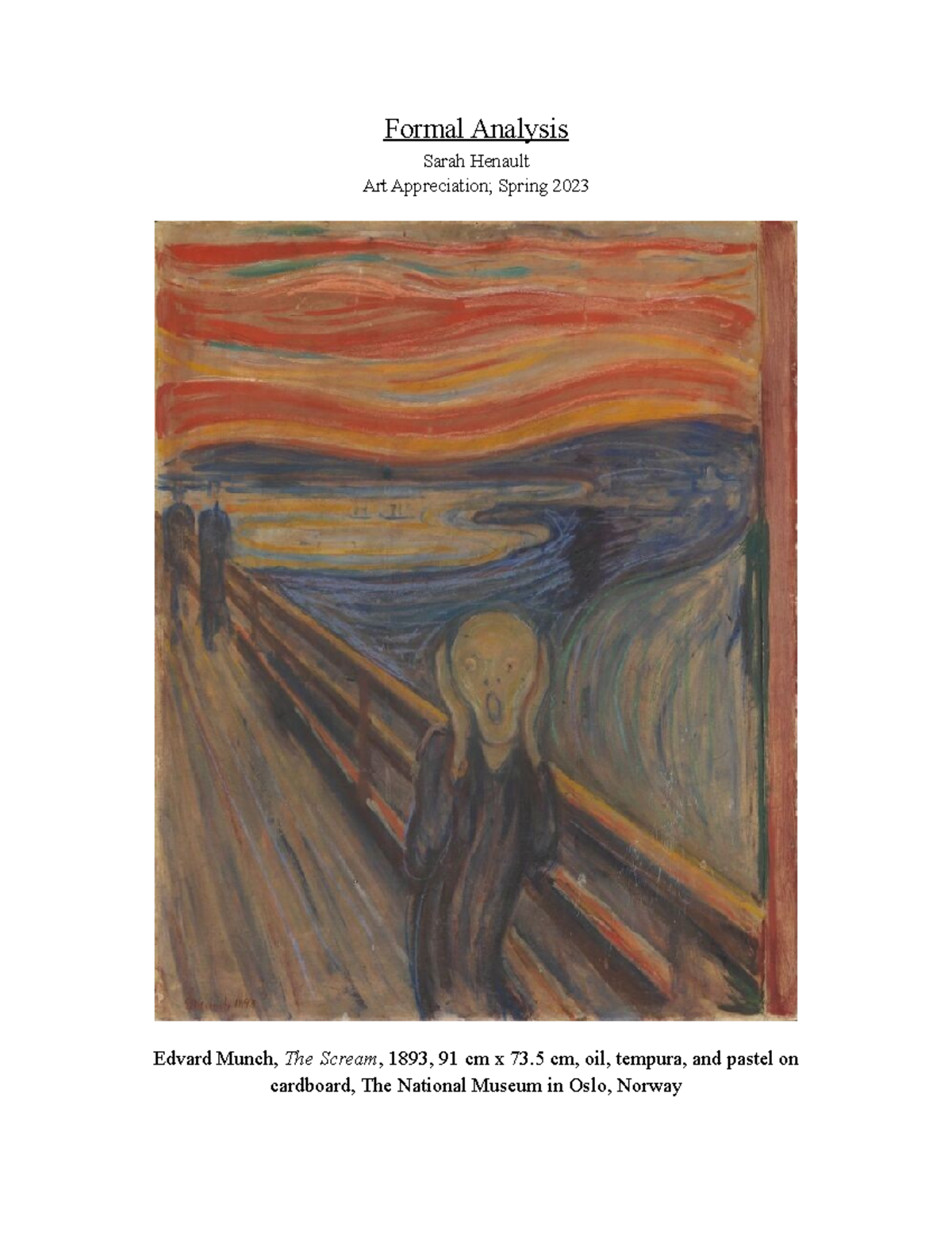 The Scream Munch Analysis