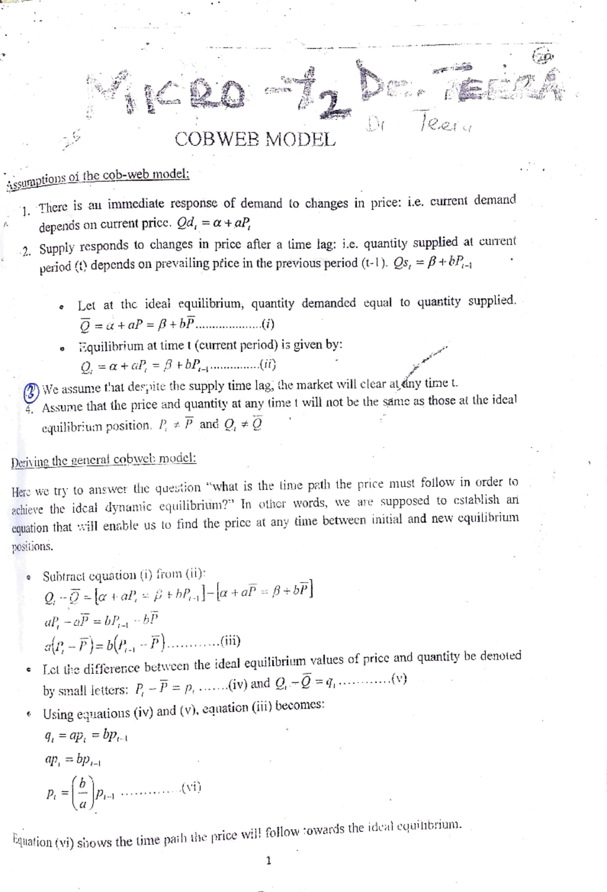 Microeconomics - Lecture Notes: Comprehensive Overview of All Topics ...