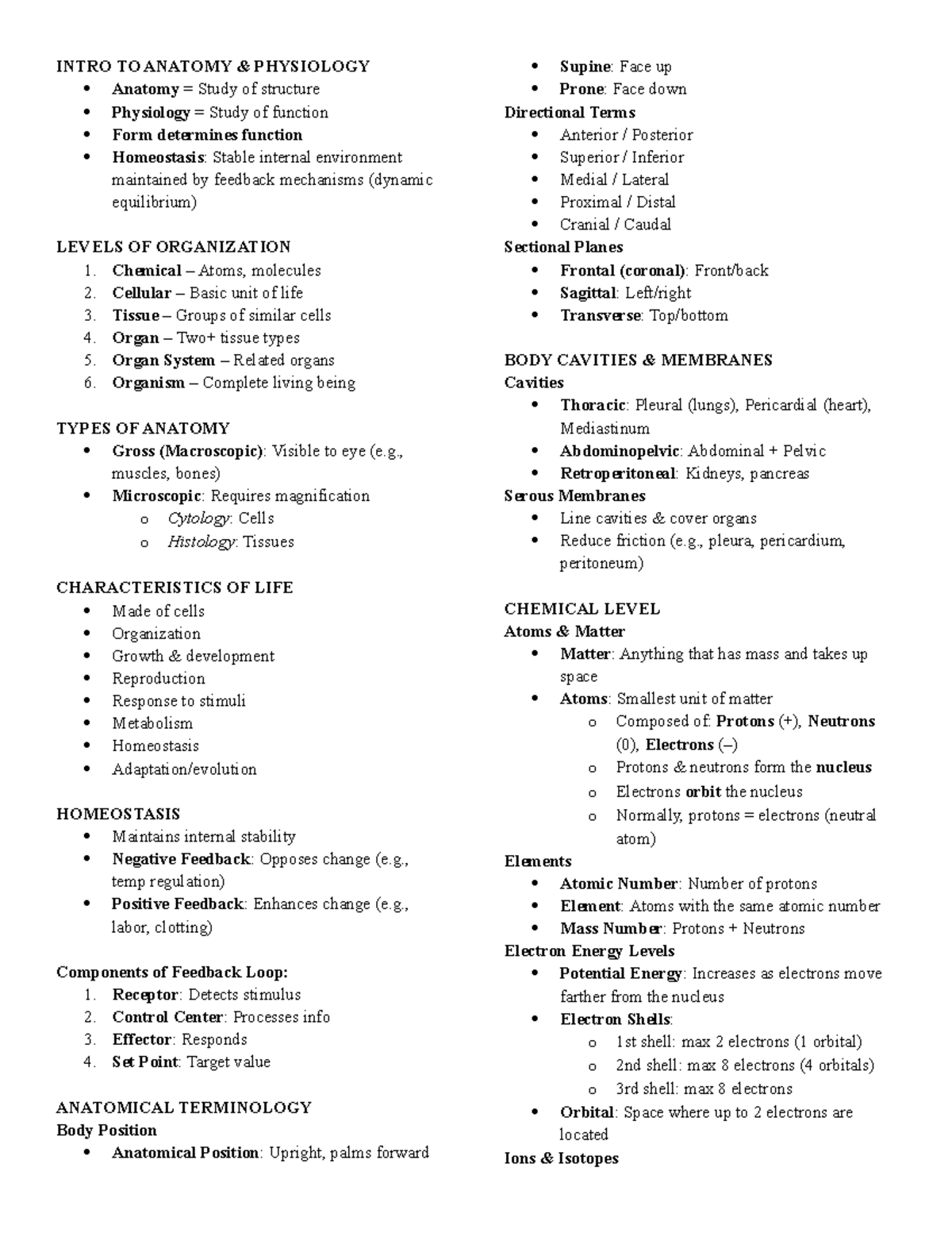 Introduction to Anatomy & Physiology (BIO101): Structure, Function, and ...