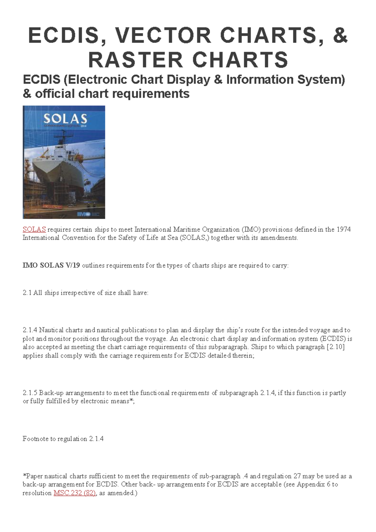 4 - University of Antique - ECDIS, VECTOR CHARTS, & RASTER CHARTS ECDIS ...