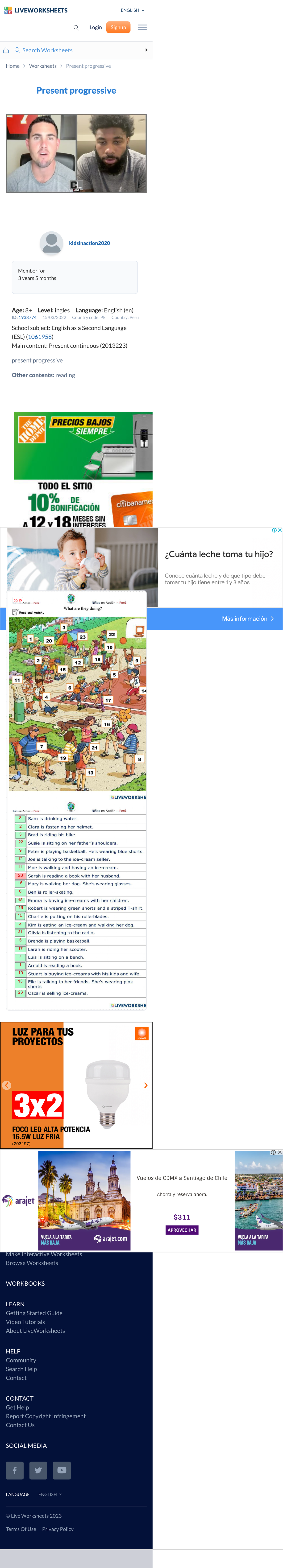 Present Continuous Online Worksheet for ESL (1061958) - Studocu