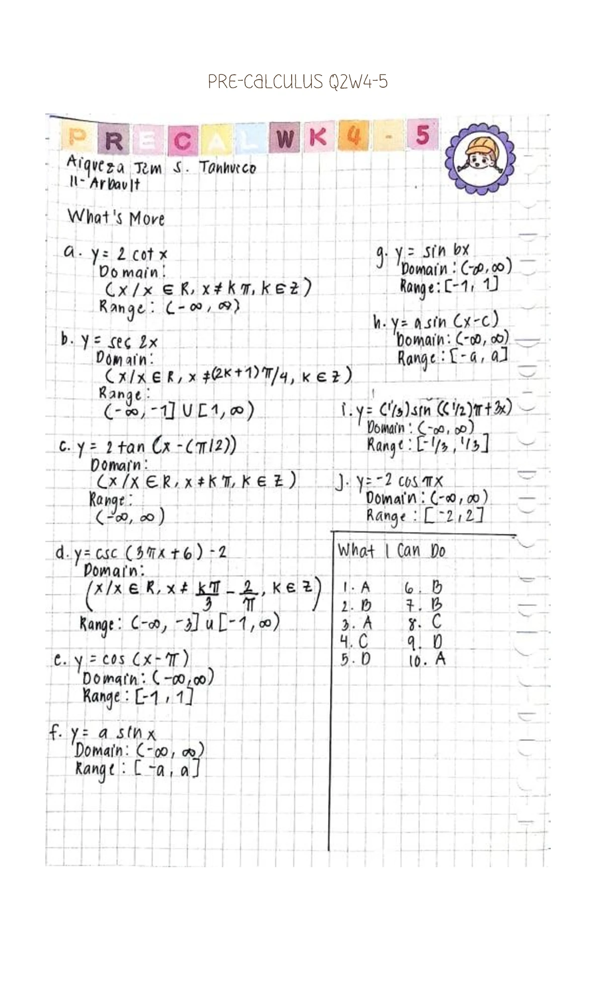 Pre Calculus 11-Arbault: Week 1-2 Study Notes by Aiqueza Jem S ...