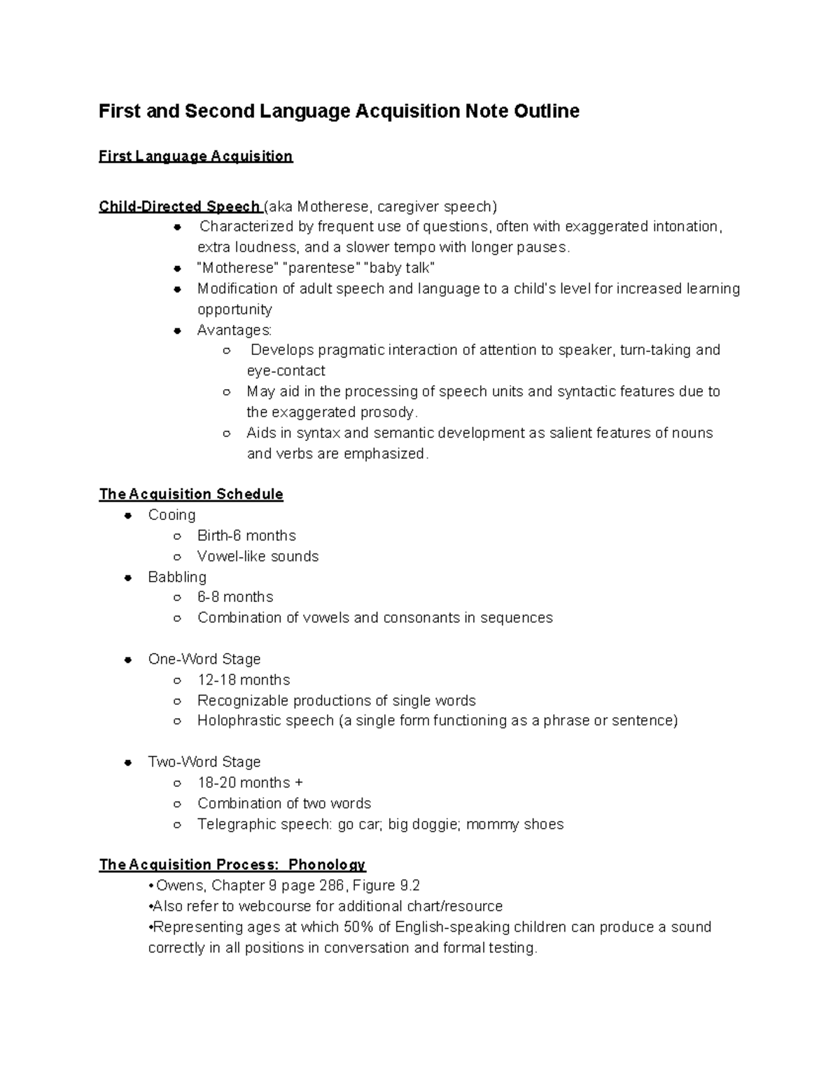 First and Second Language Acquisition Overview in Language Science ...