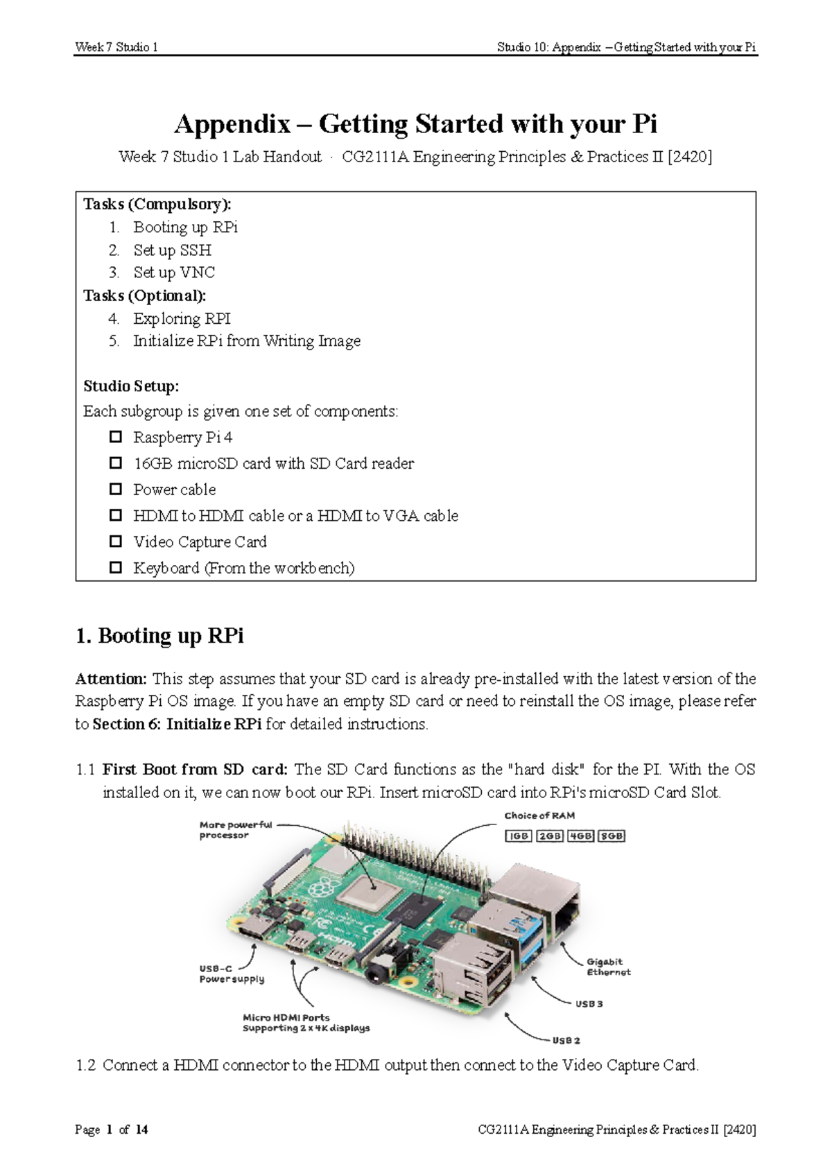 ENGP 202: Week 7 Studio 1 Lab Handout - Getting Started with Your Pi ...