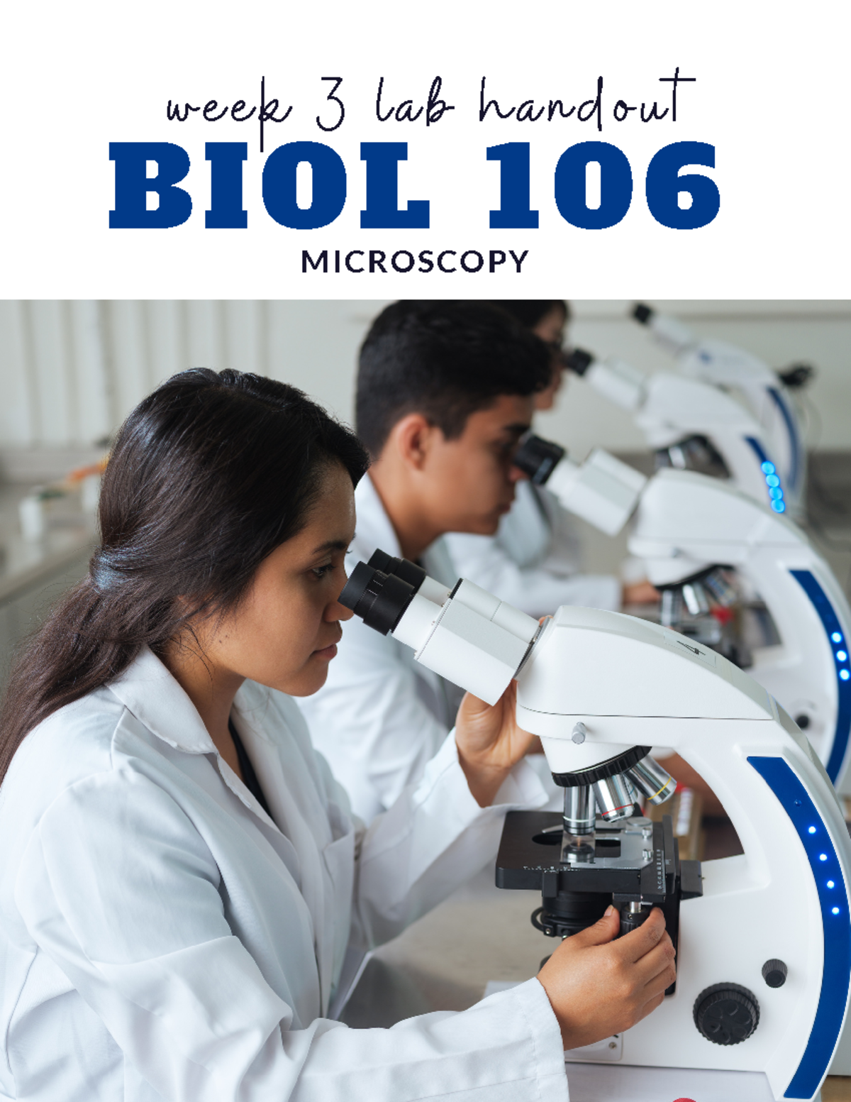 BIOL106 Week 3 Lab Handout: Microscopy Techniques and Applications ...