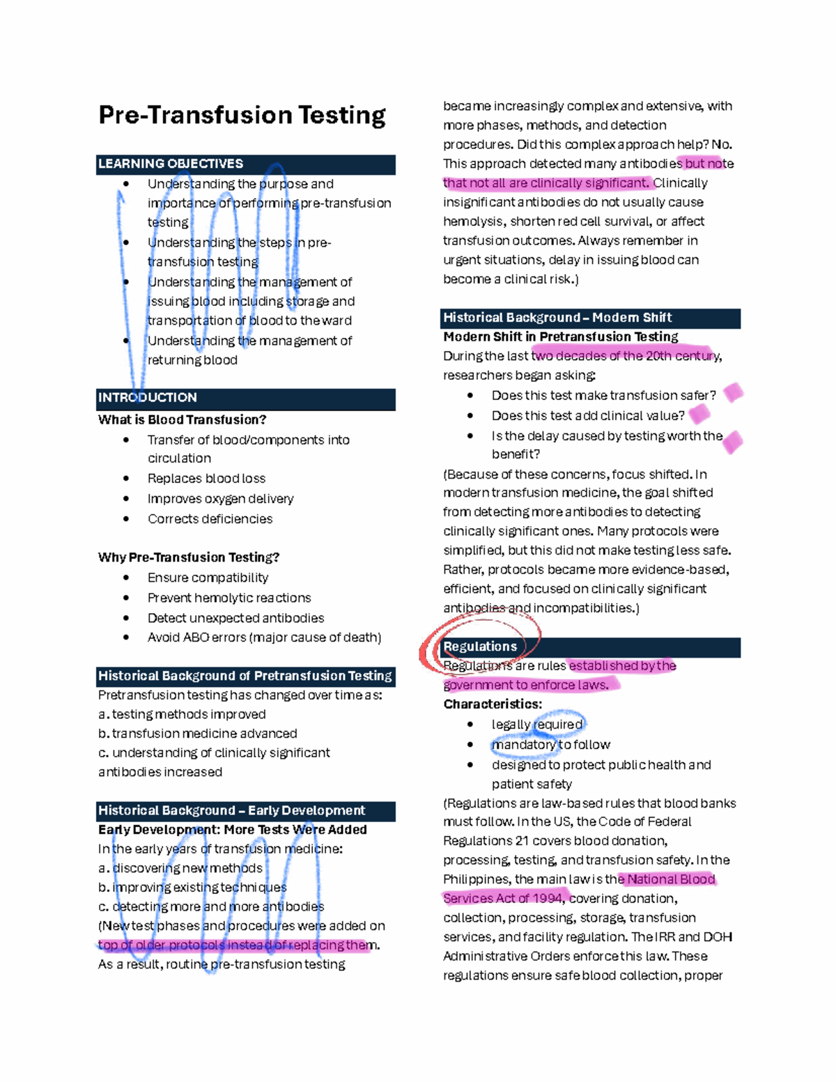 Pretransfusion Testing Overview: Objectives and Historical Context ...