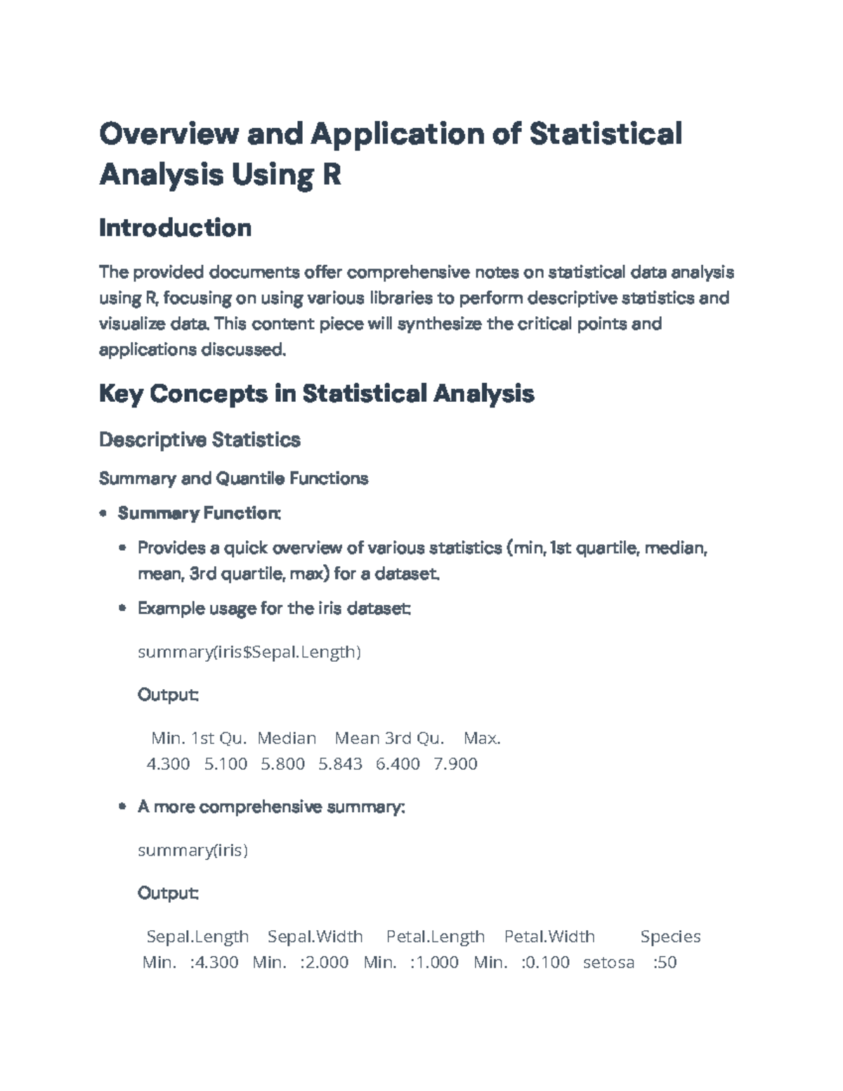Statistical Analysis Using R: Descriptive Techniques and Libraries ...