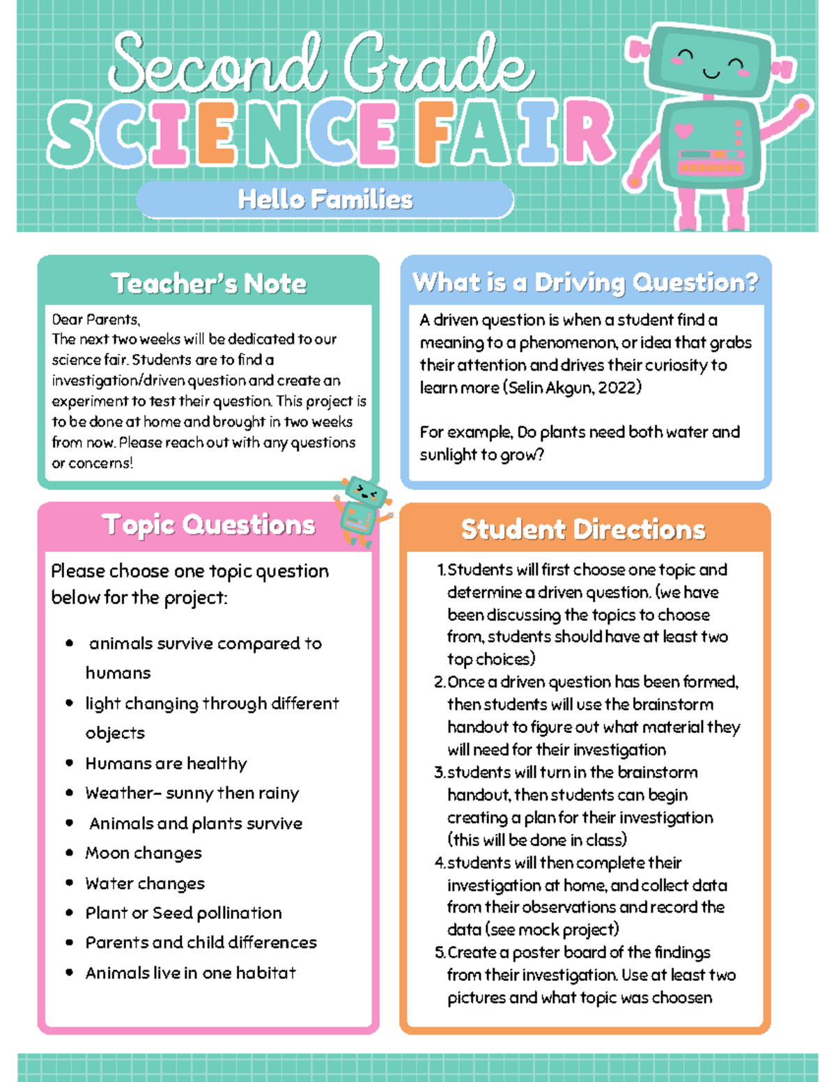 ELM-455 Science Fair Project Guidelines for Families - Studocu