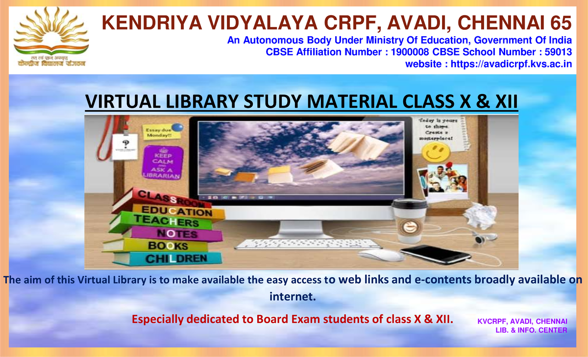 Kvcrpf Virtual Lib - wwr - VIRTUAL LIBRARY STUDY MATERIAL CLASS X & XII ...