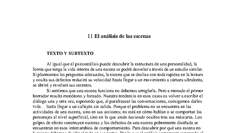 Análisis de Escenas y Subtexto en el Diseño Narrativo (11) - Studocu