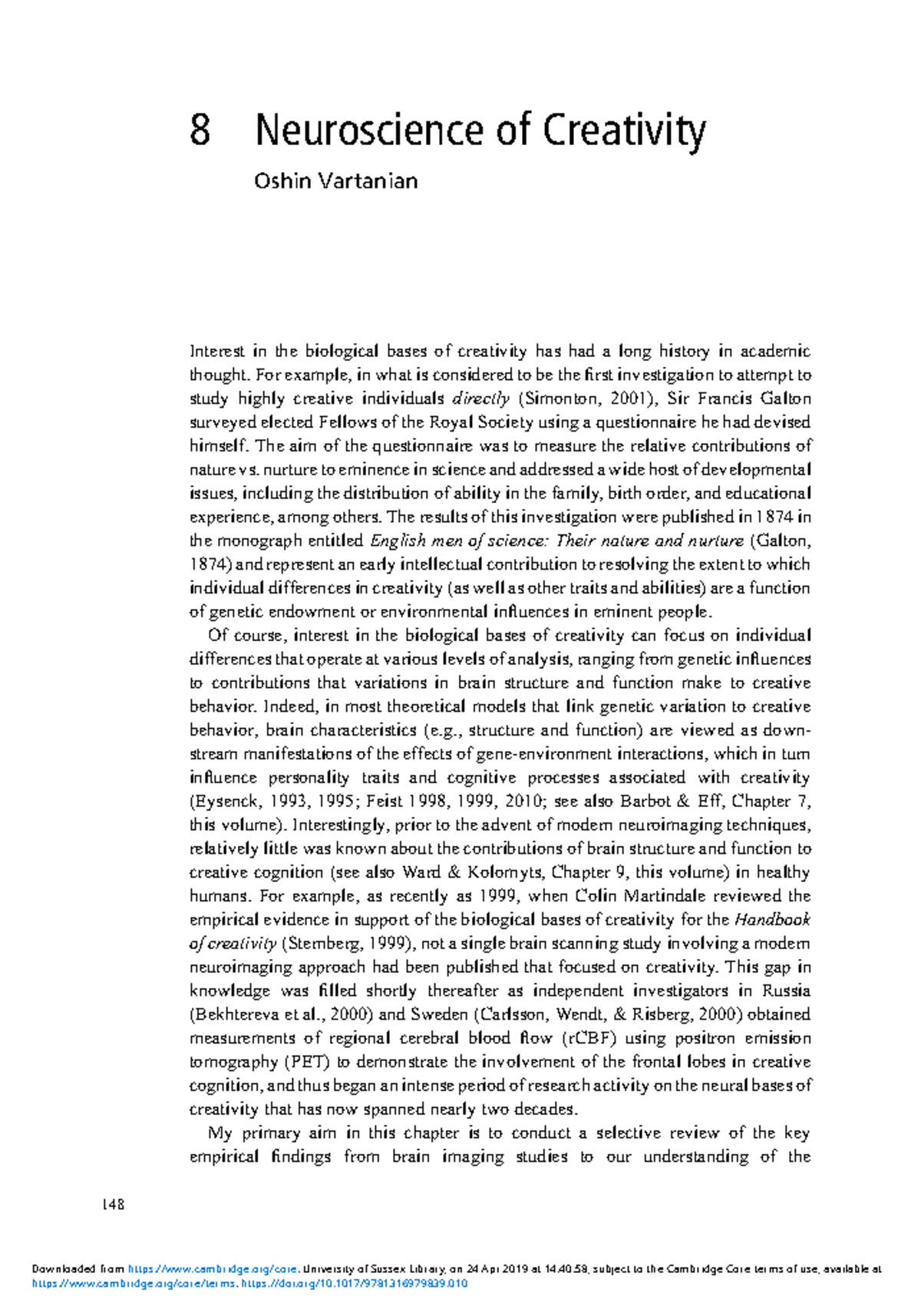 Creativity and Cognitive Control: Insights on Divergent Thinking (9CC ...