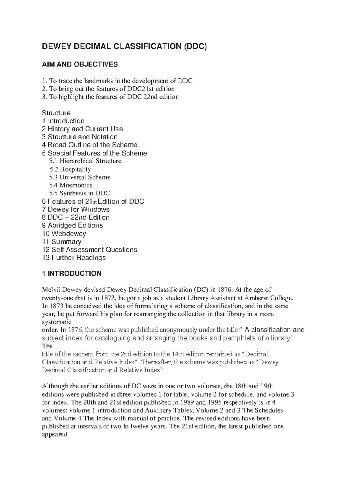 Dewey Decimal Classification Overview: From 21st to 22nd Edition - Studocu