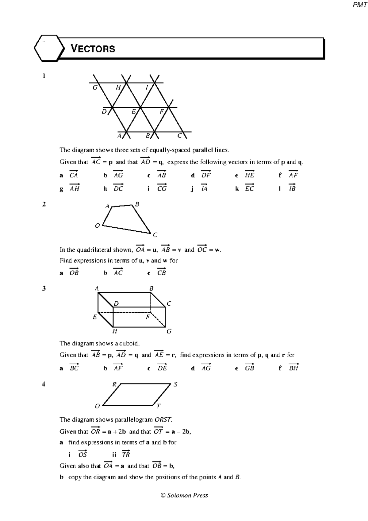 Vectors Notes - Algebraic Expressions and Parallelism (1a) - Studocu