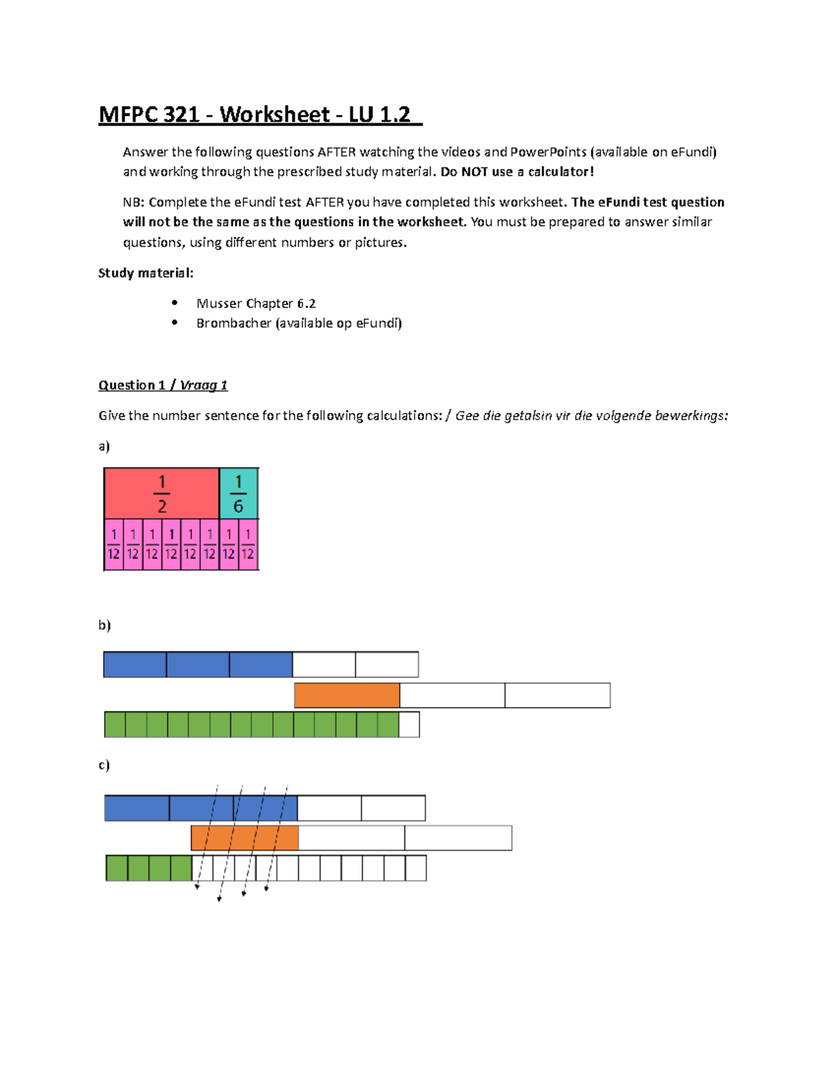 MFPC 321 - Worksheet for Learning Unit 1 (LU 1) Activities - Studocu