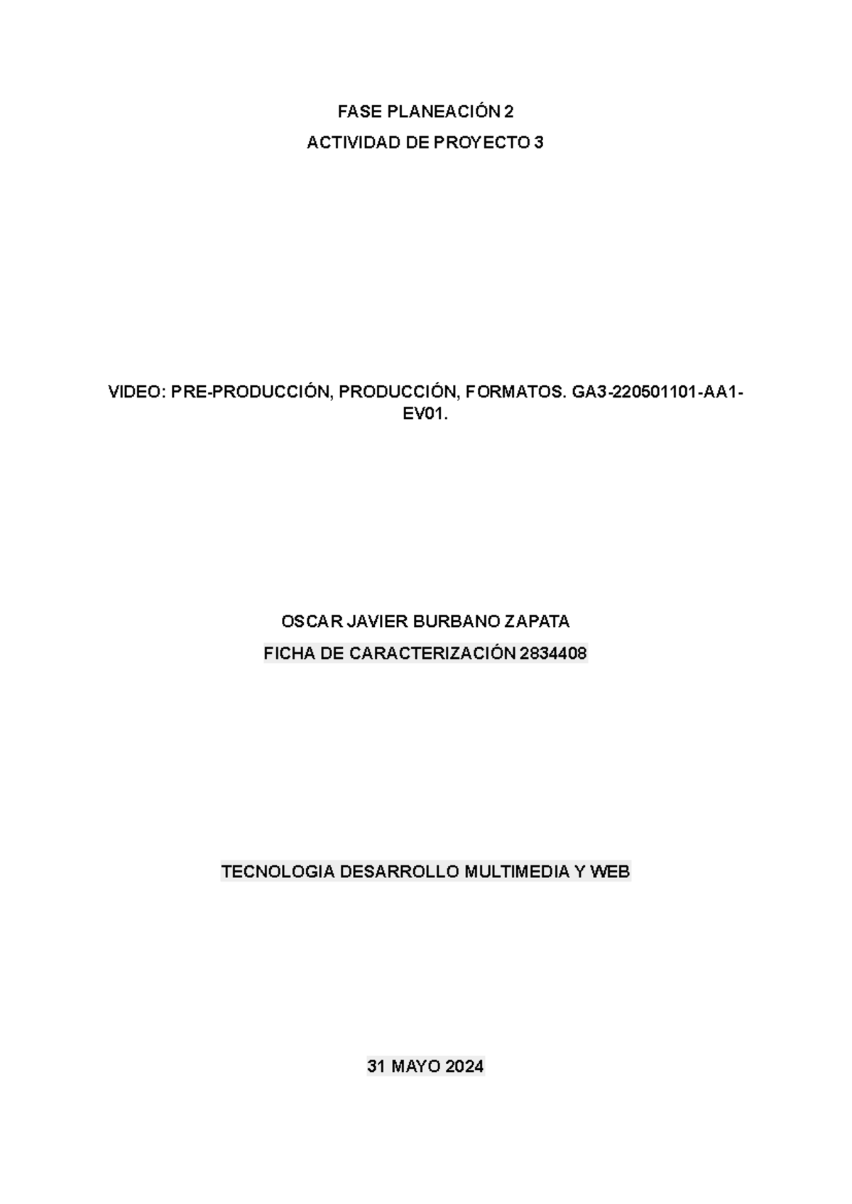 Video: Preproducción y Producción de Multimedia - GA3-220501101-AA1-EV01 - Document Preview