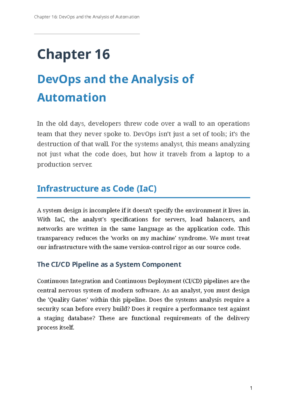 Chapter 16: DevOps & Automation Analysis in Software Development - Studocu
