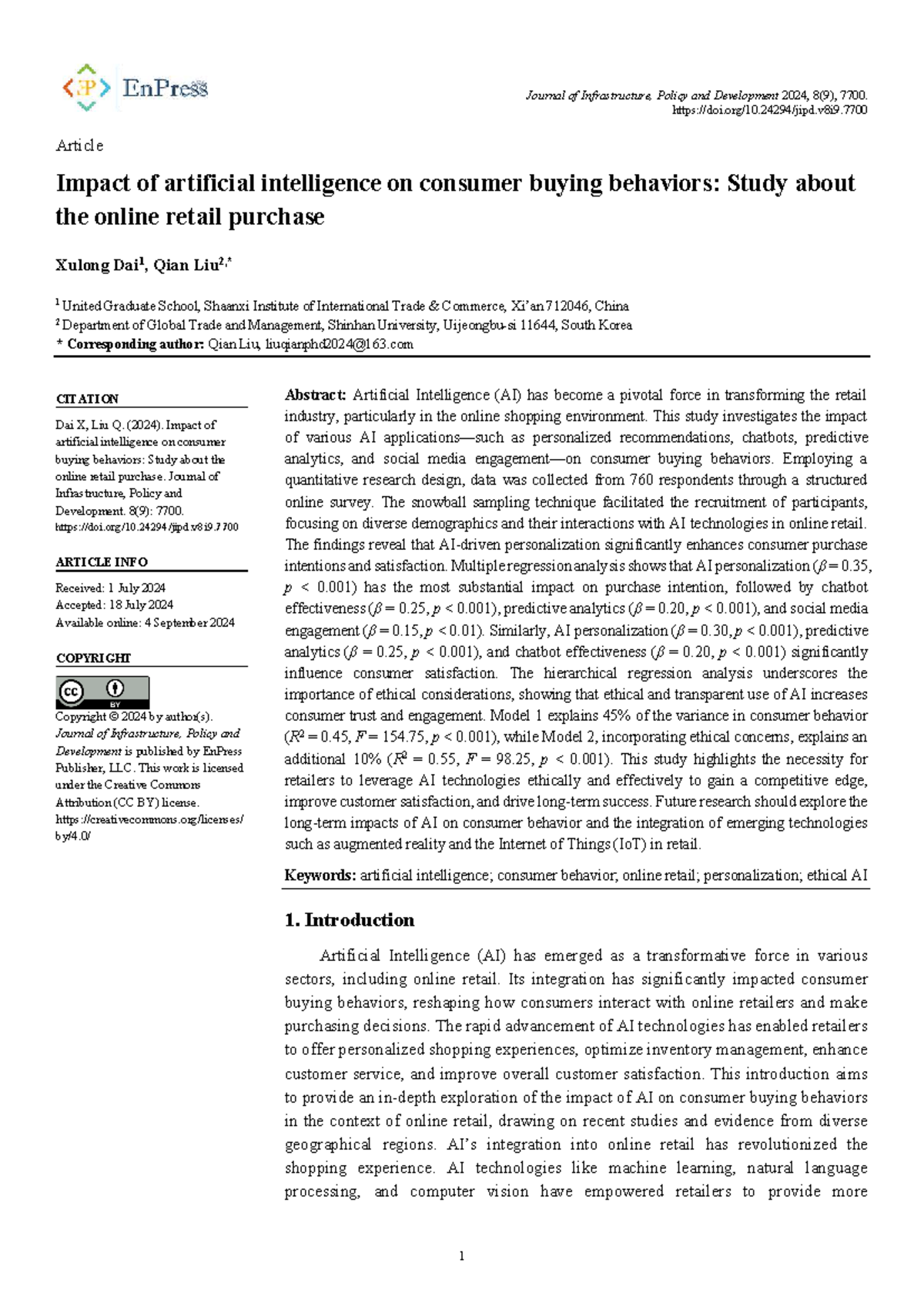 Impact of AI on Consumer Buying Behavior in Online Retail: A Study ...
