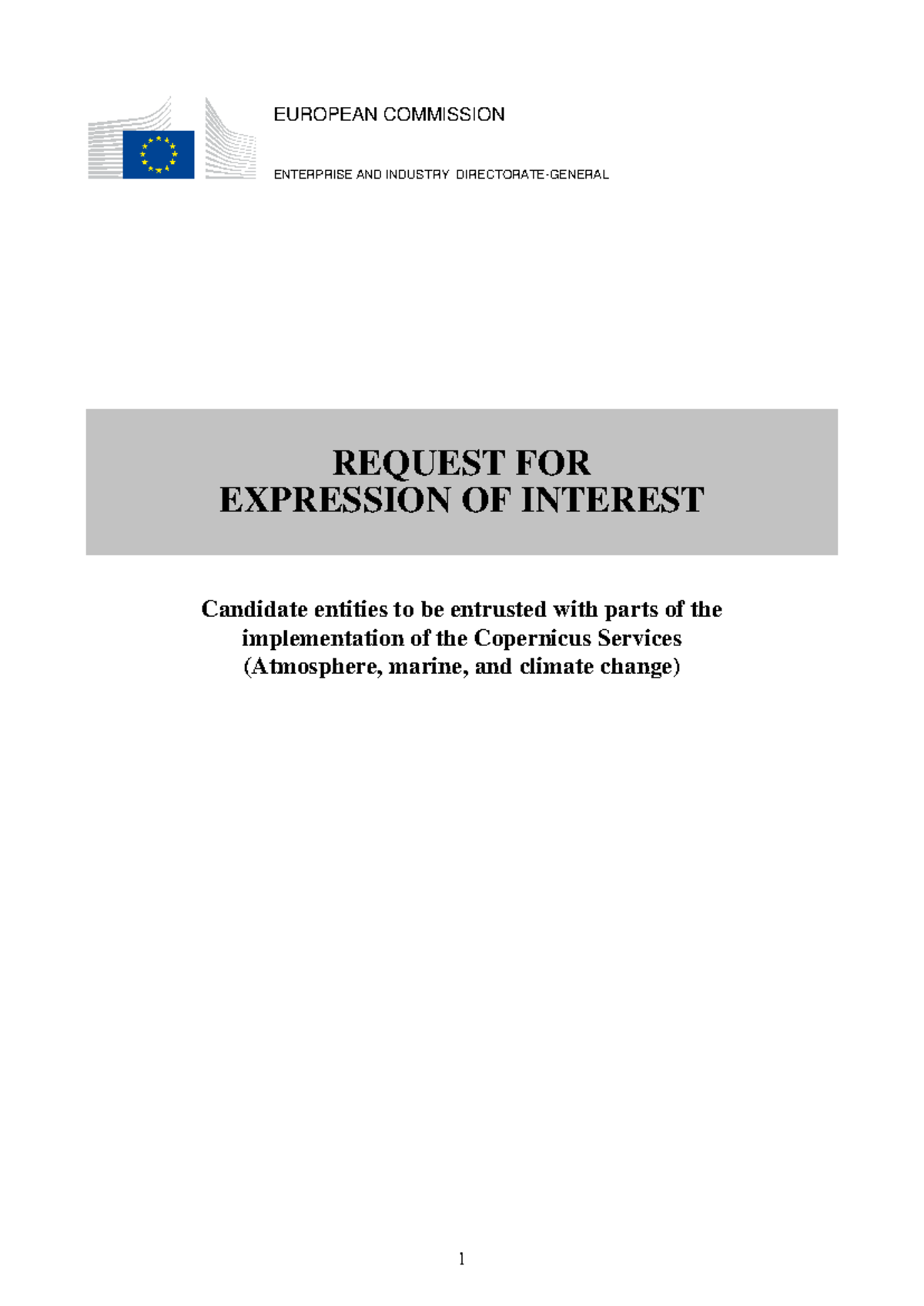 Cop Services-Request for EOI v16 - EUROPEAN COMMISSION ENTERPRISE AND ...