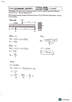 Midterm Exercise - Shafts - Mechanics of Deformable Bodies - Studocu