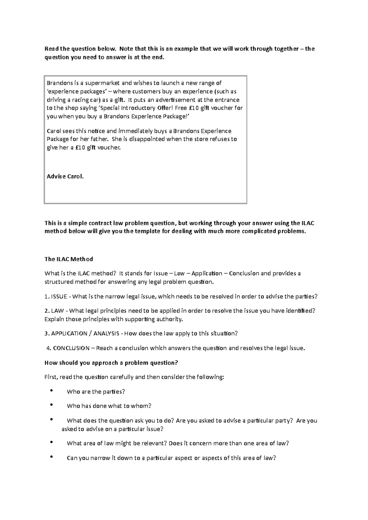 Problem Question with Worked Example - Read the question below. Note ...