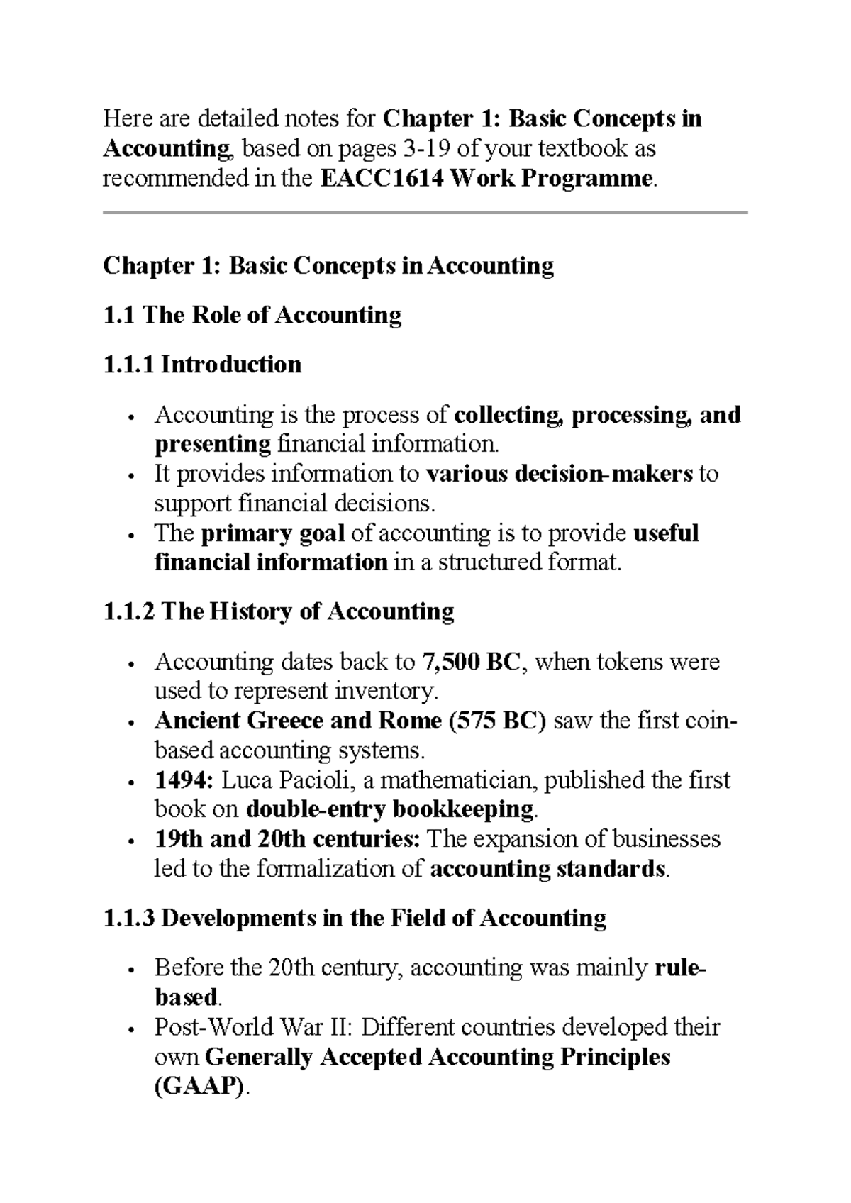 Chpter 1 - chapter 1 notes detailed - Here are detailed notes for ...