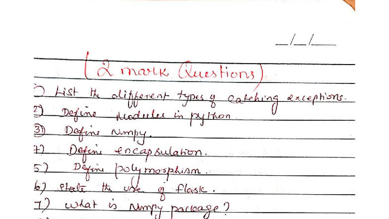 Python Question Bank - Notes for CS101: Catching Exceptions & Modules ...