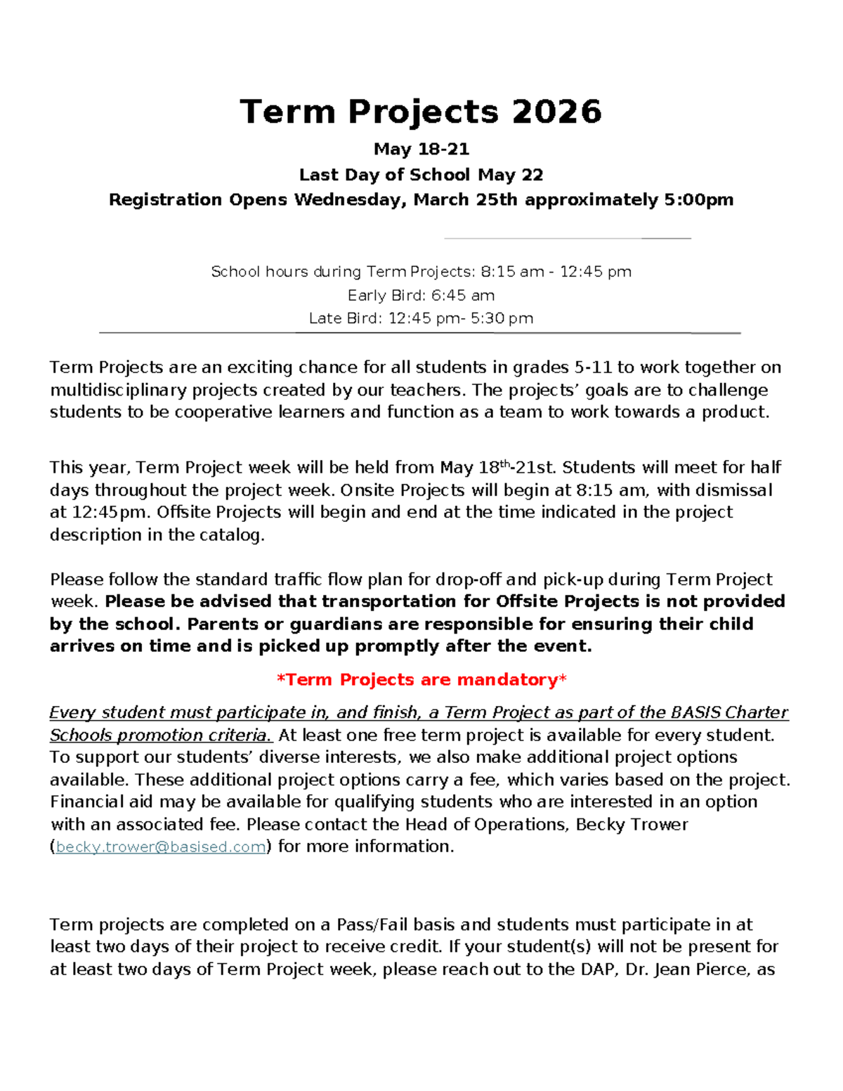 2026 Term Project Catalog: Exciting Opportunities for Students - Studocu