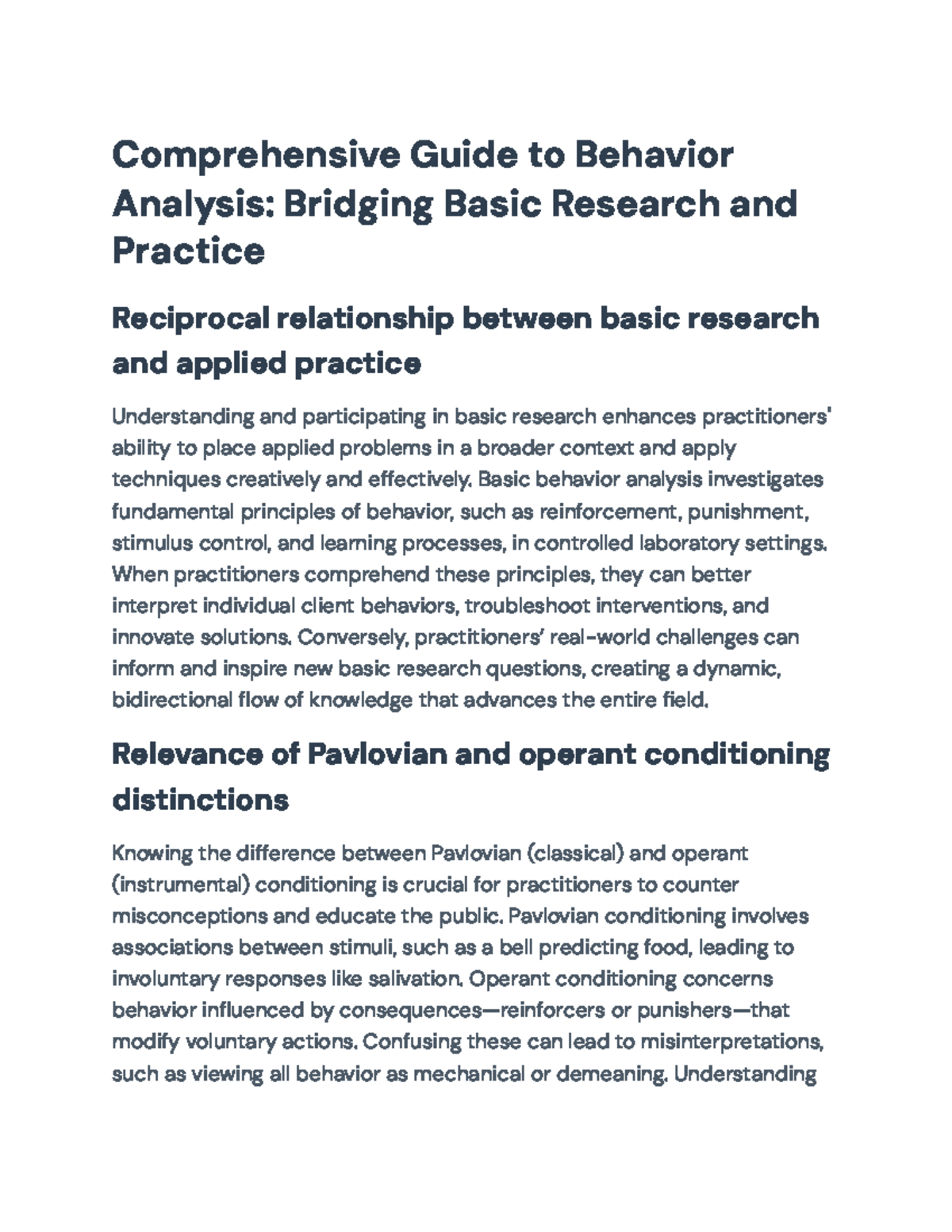 Comprehensive Guide to Behavior Analysis: Bridging Research & Practice ...