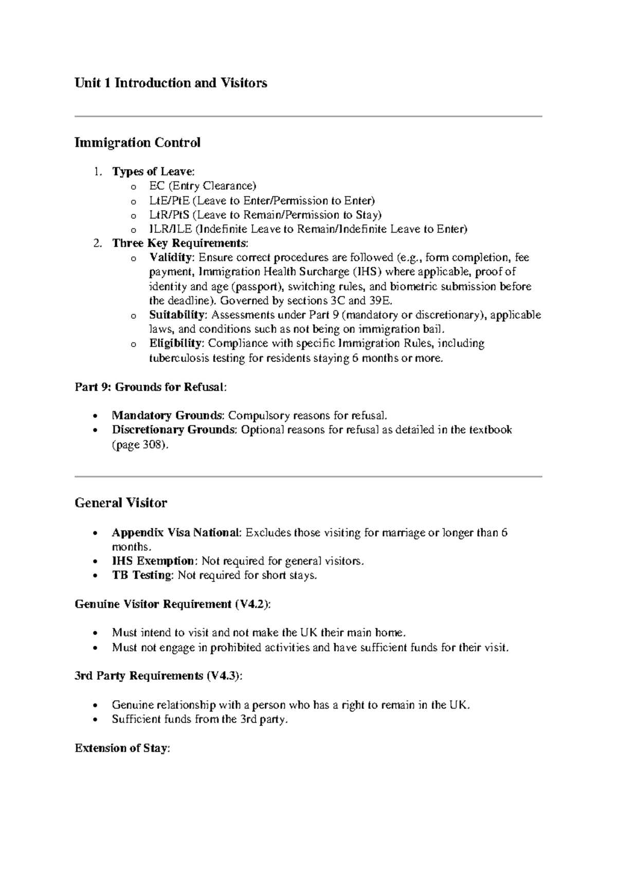 Revision Notes on Immigration Law 2024: Key Concepts and Asylum ...