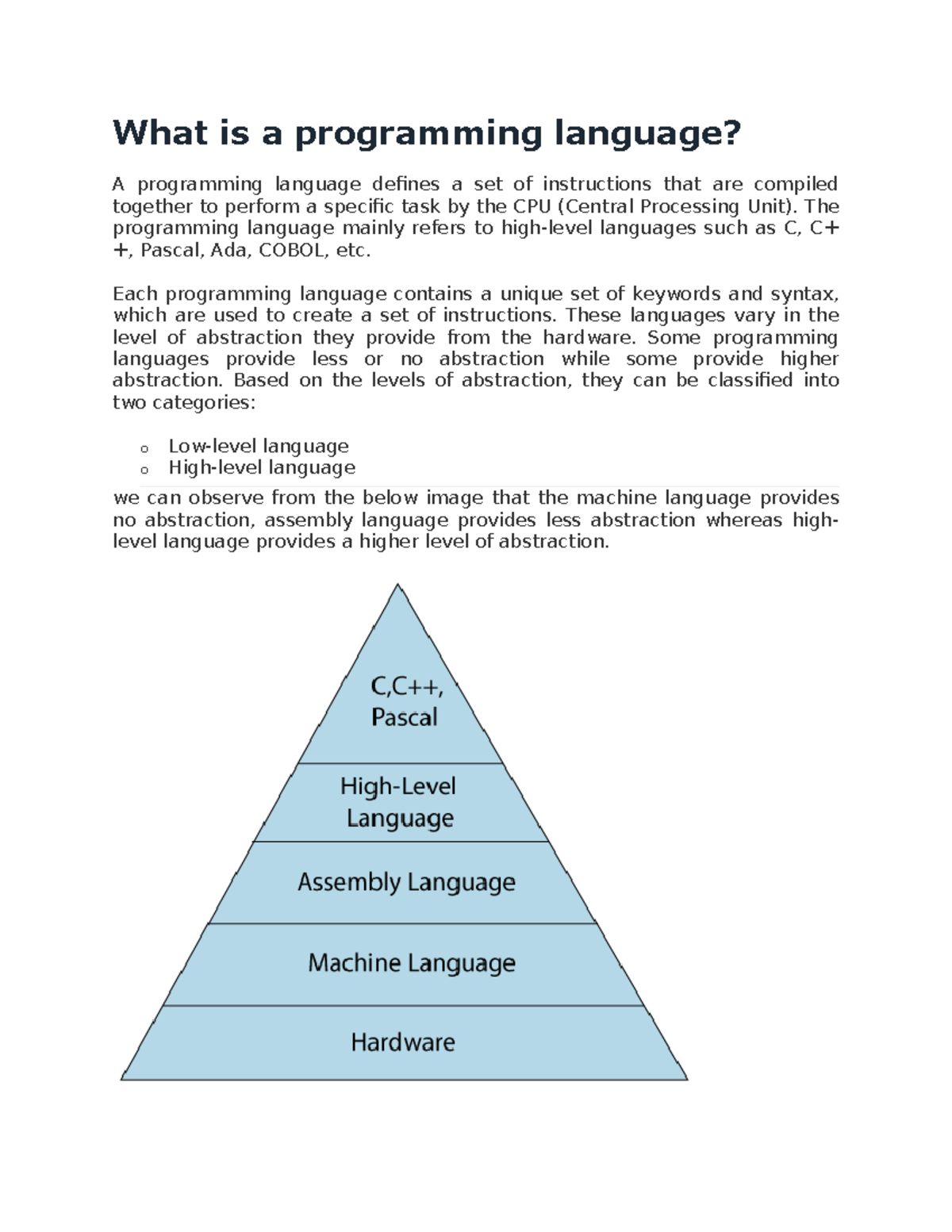 Language Translators & Classification: Understanding Programming ...