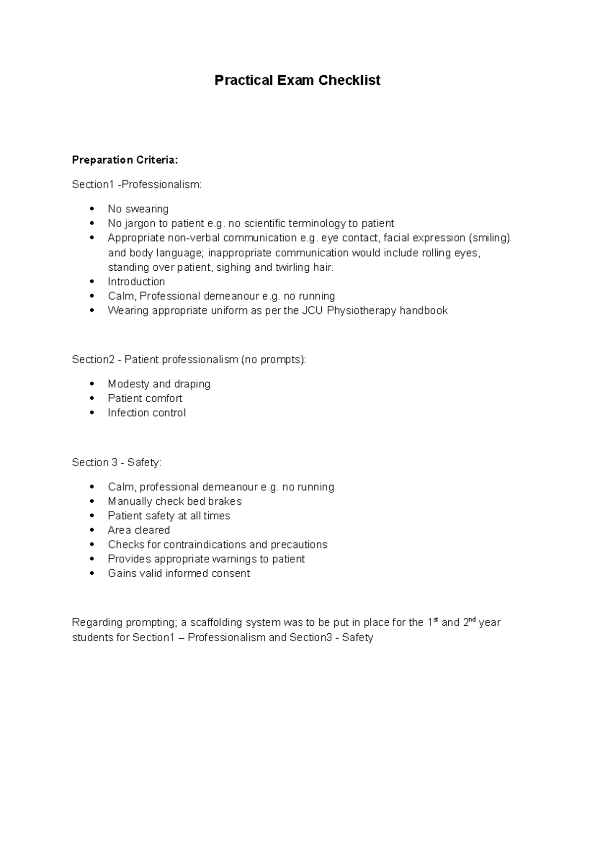JCU PHY301 Practical Exam Preparation Checklist for Students - Studocu